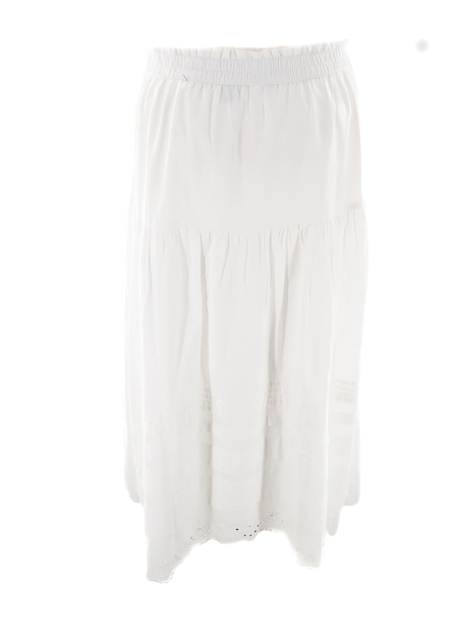 Lands End White Elastic Band Cotton Size 18 Skirt
