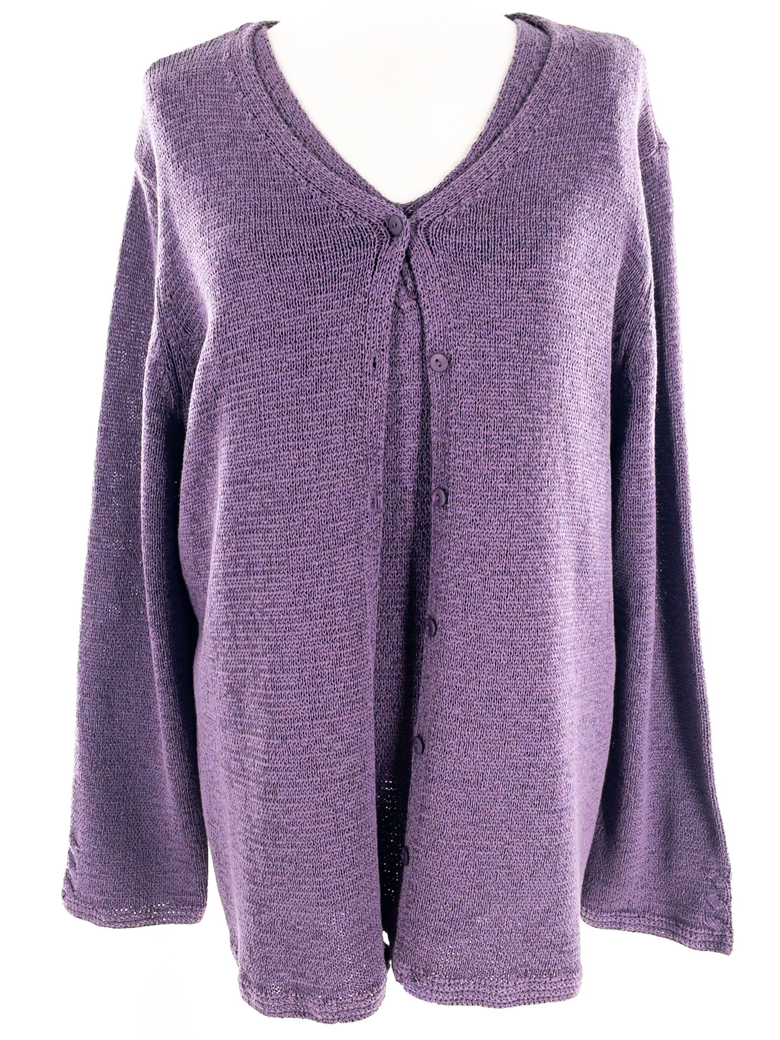 Pendleton Plum V Neck Cotton Blend Size 2X Cardigan