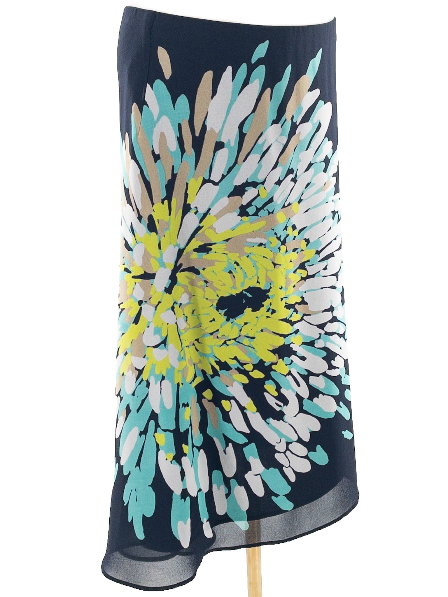 Ann Taylor Navy Multi Floral Polyester Size 4 Skirt