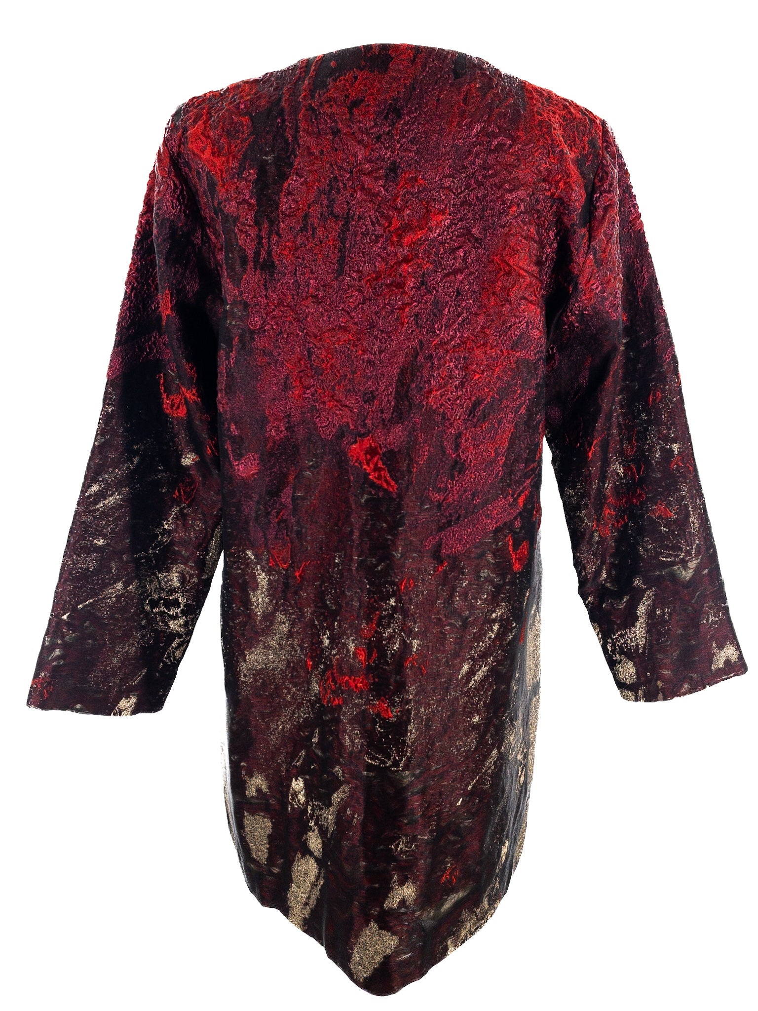 Emmelle Red Black Crinkle Silk Blend Size XS Blazer