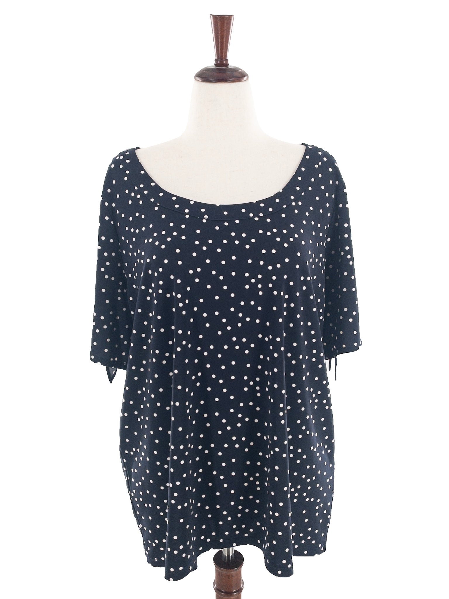 Talbots Navy White Dots Polyester Short Sleeve Size 2X T Shirt