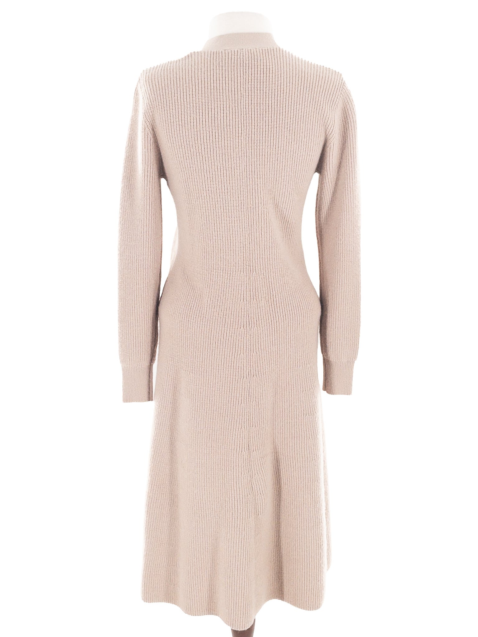 J Crew Beige Ribbed Acrylic Blend Long Sleeve Size S Dress