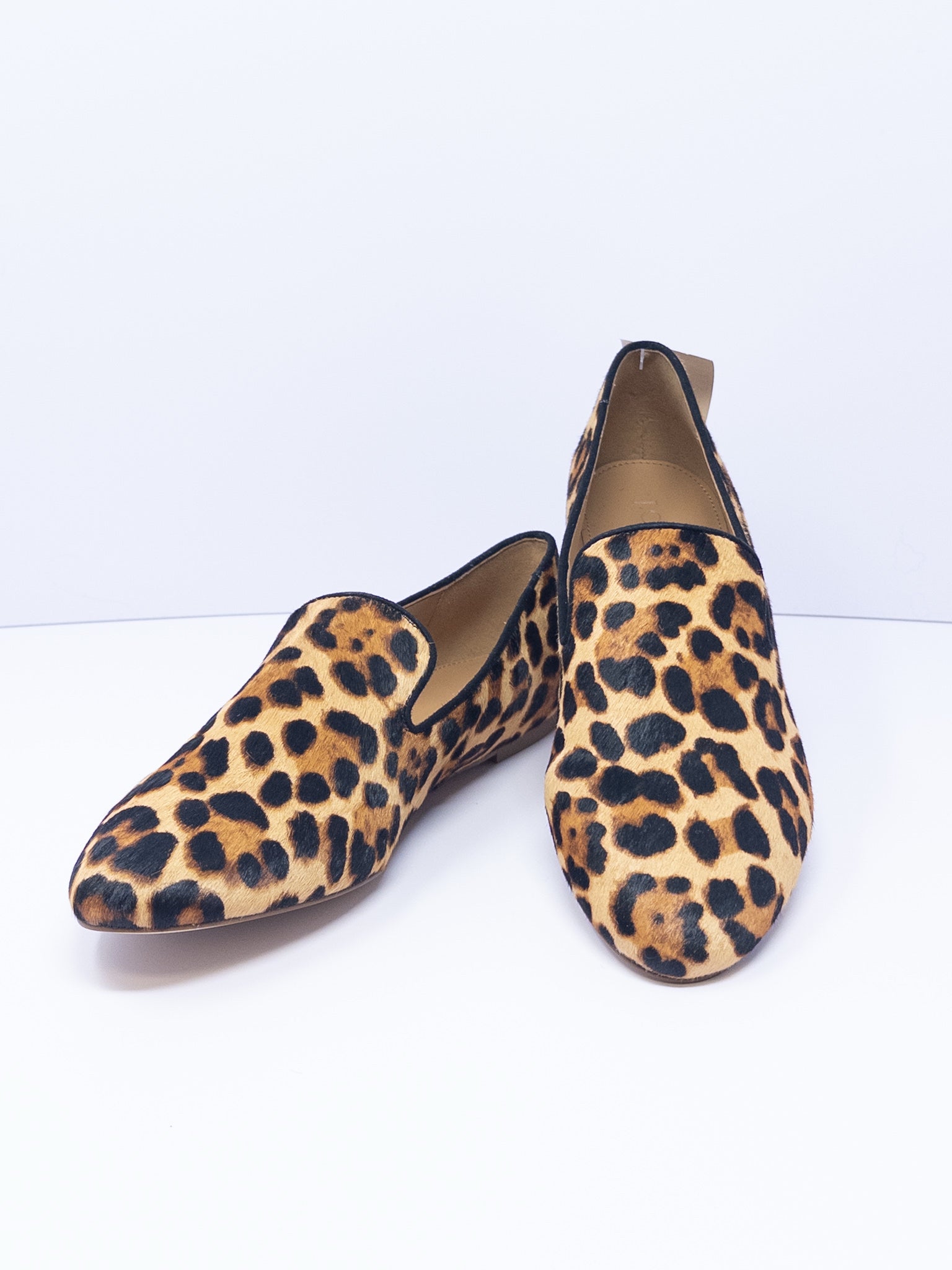 J Crew Black Tan Cheetah Print calf hair 9 Flats