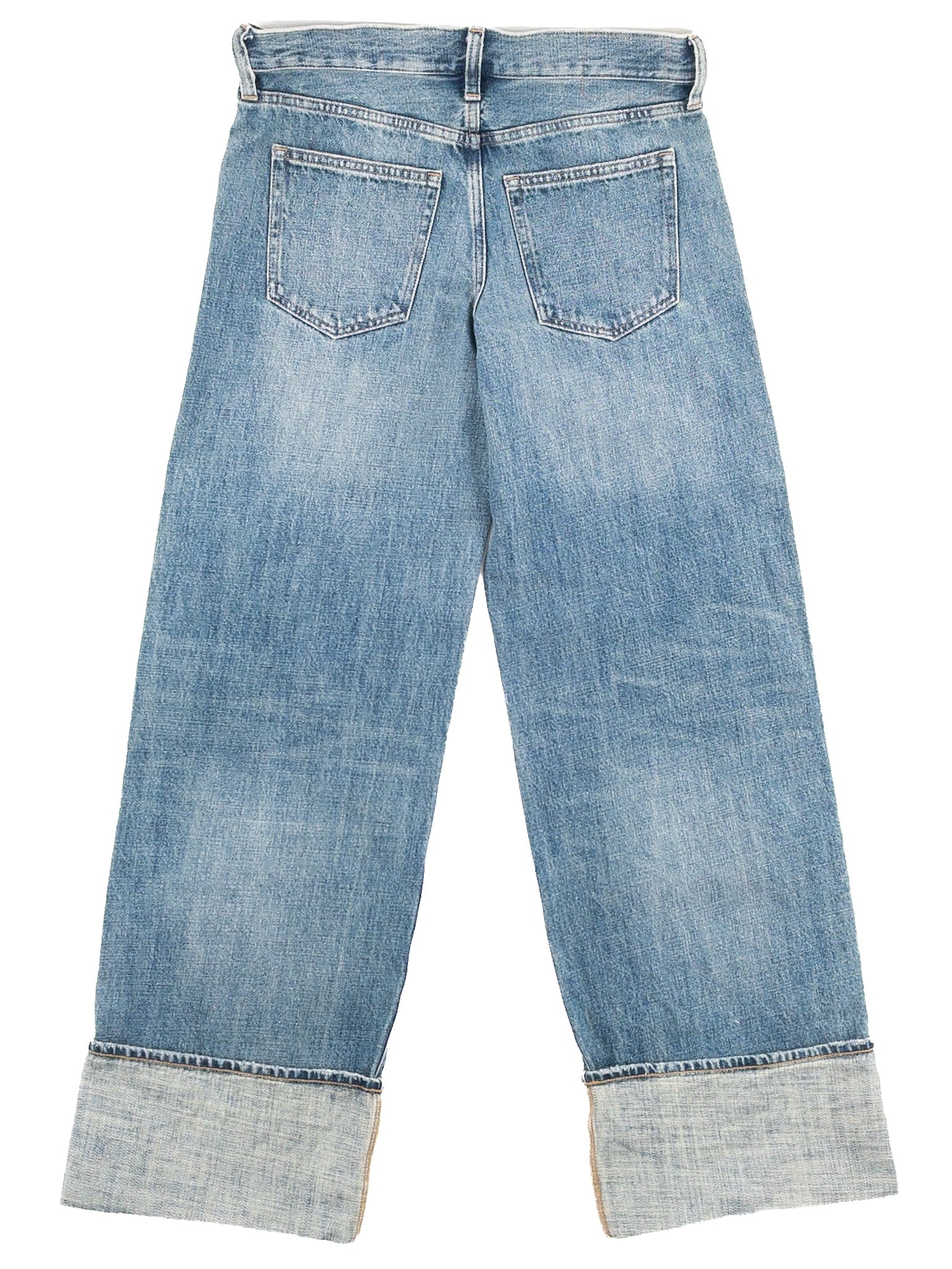 J Crew Blue Washed Cotton Blend Relaxed Size 0 Jeans