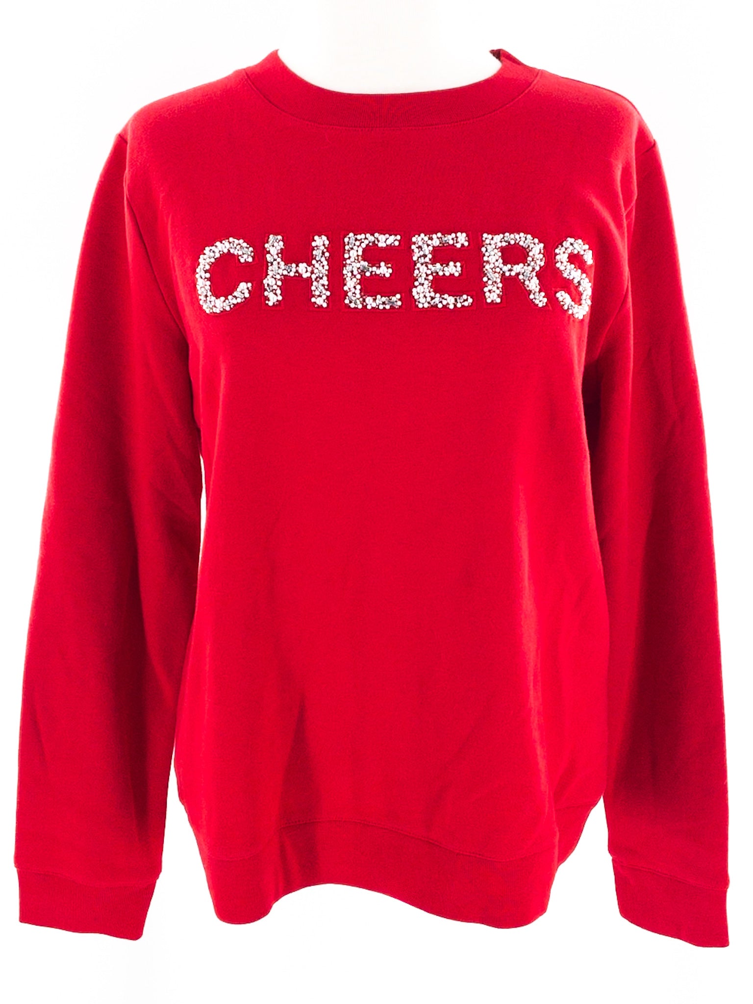 Talbots Red Embellished Polyester Blend Size L Sweatshirt