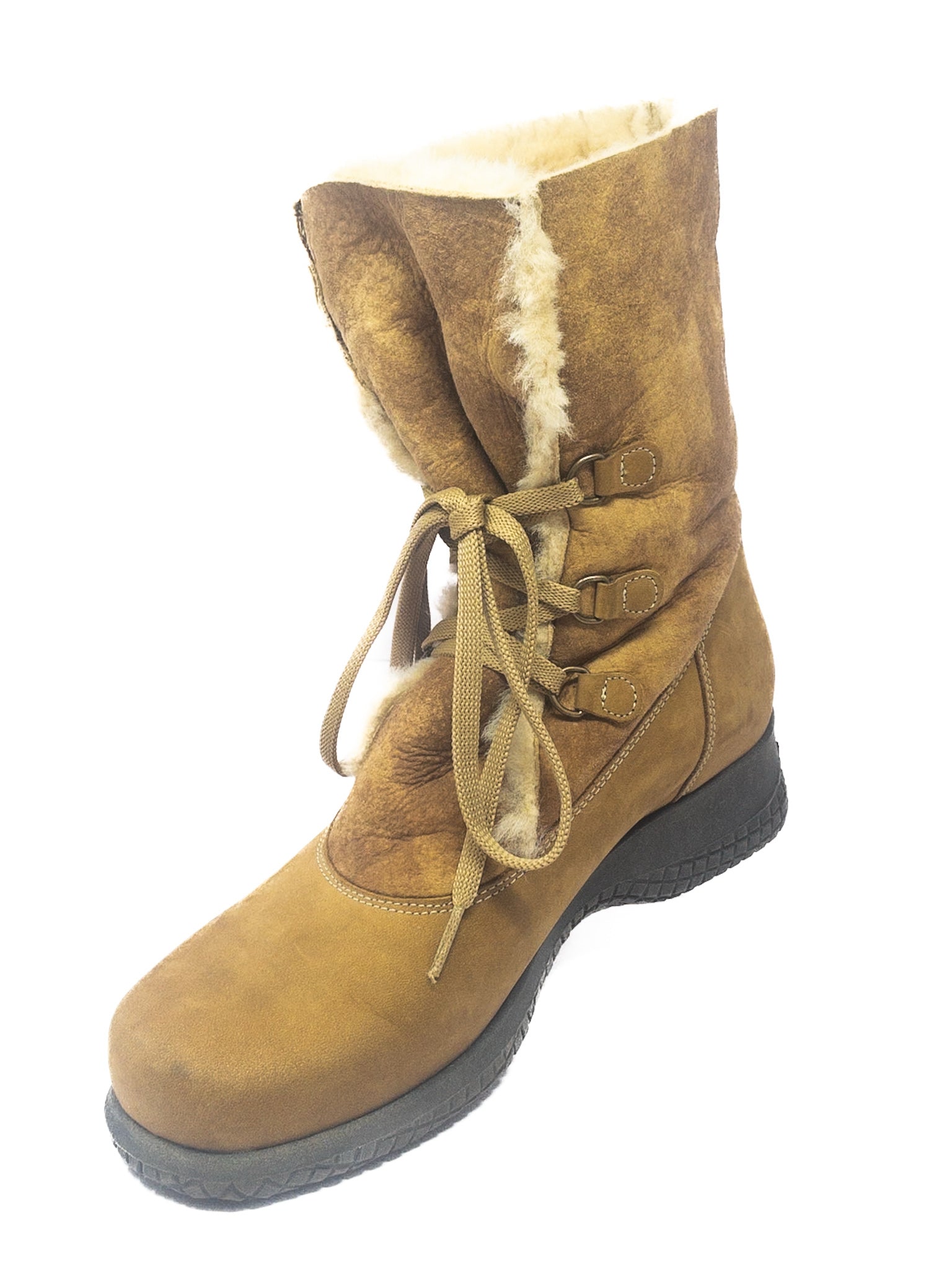 La Canadienne Camel Lace up Suede 8.5 Boots