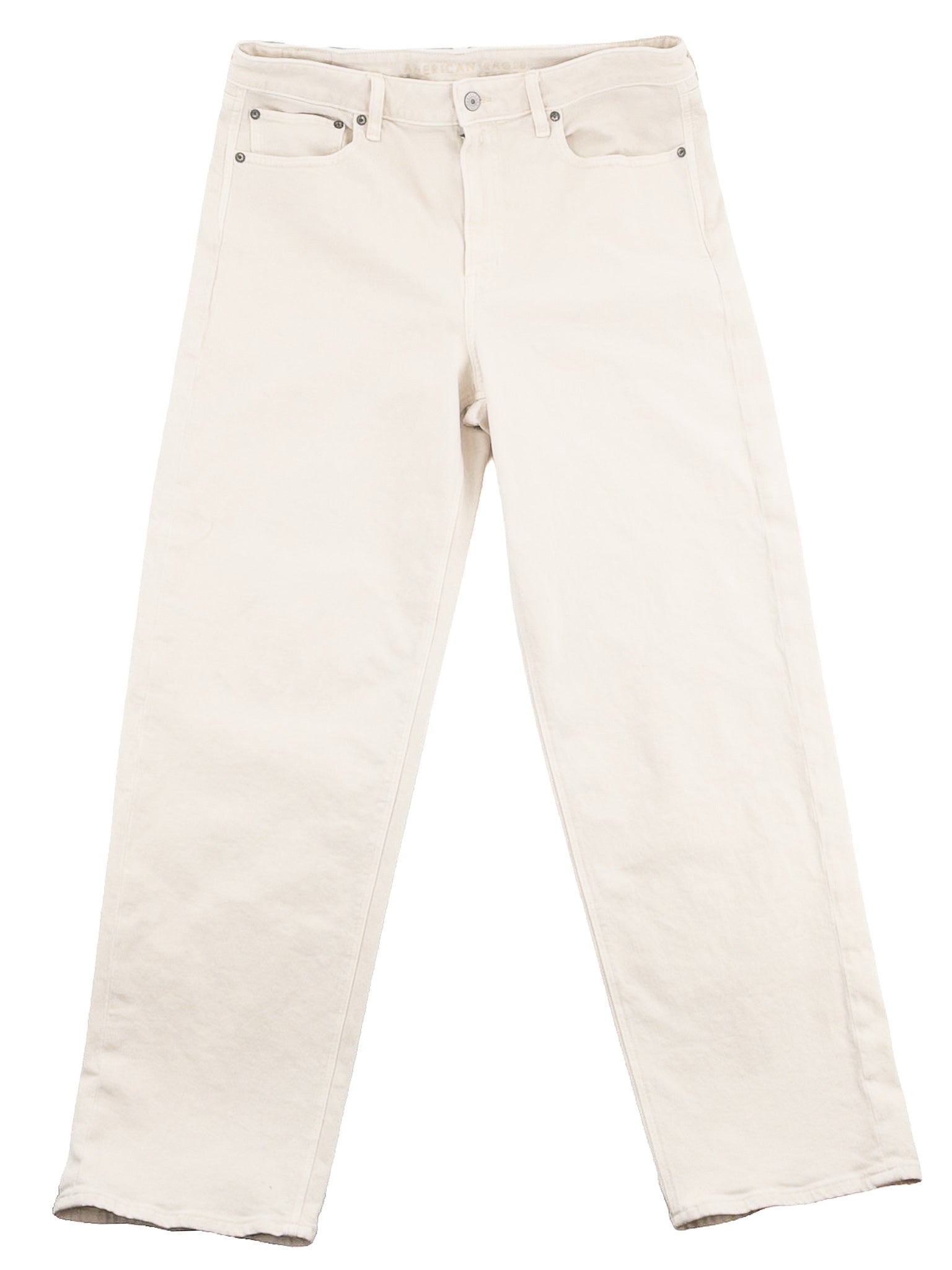 American Eagle Ecru Cotton Blend Relaxed Size 12L Jeans