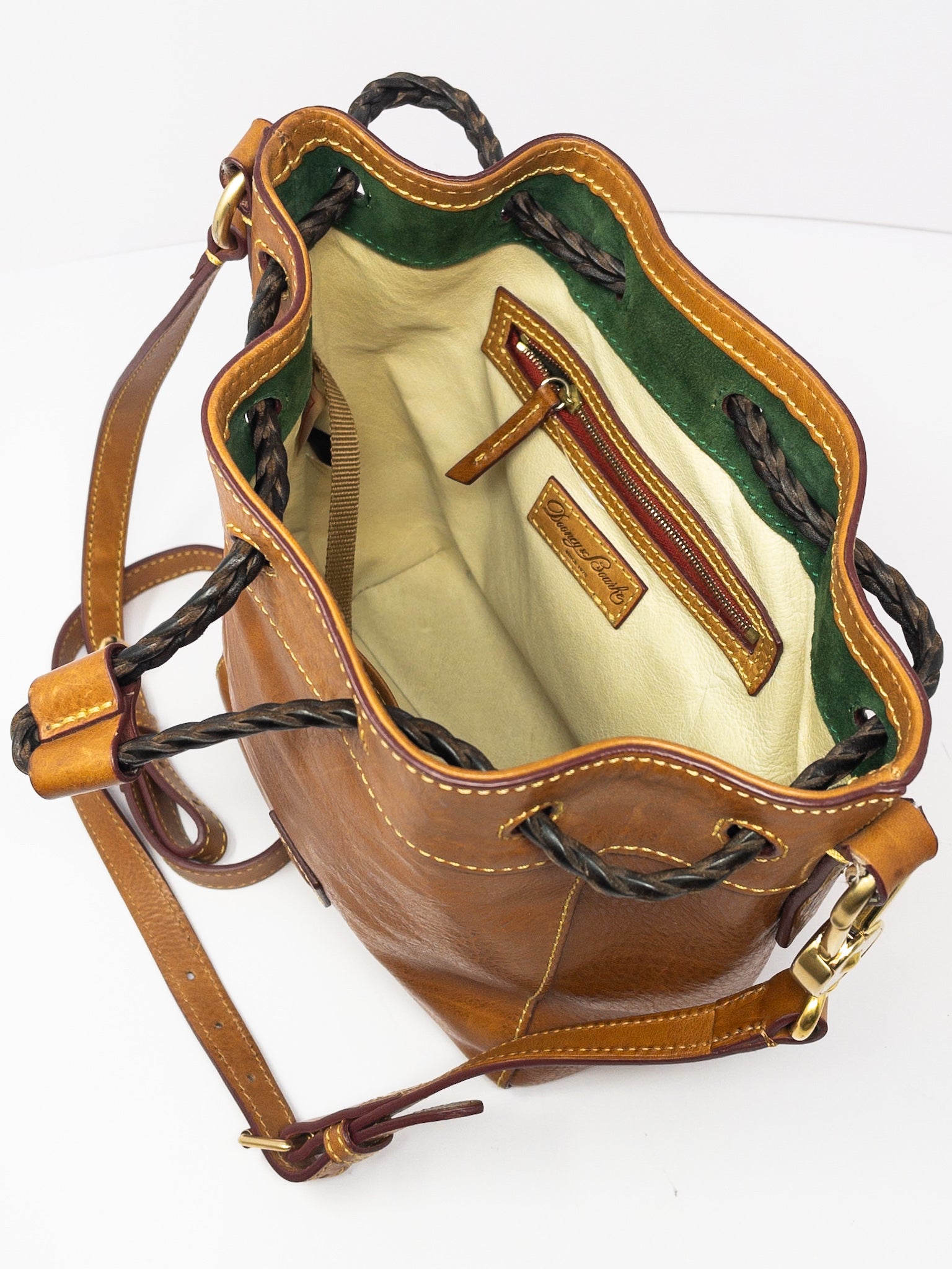 Dooney & Bourke Caramel Drawstring Leather Purse