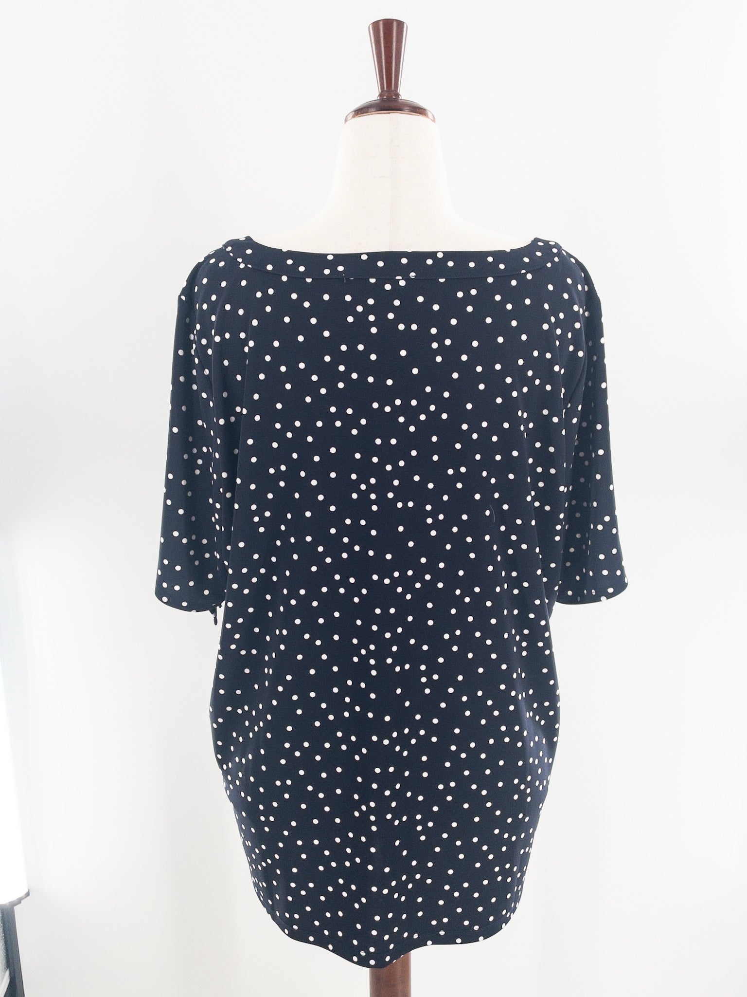 Talbots Navy White Dots Polyester Short Sleeve Size 2X T Shirt
