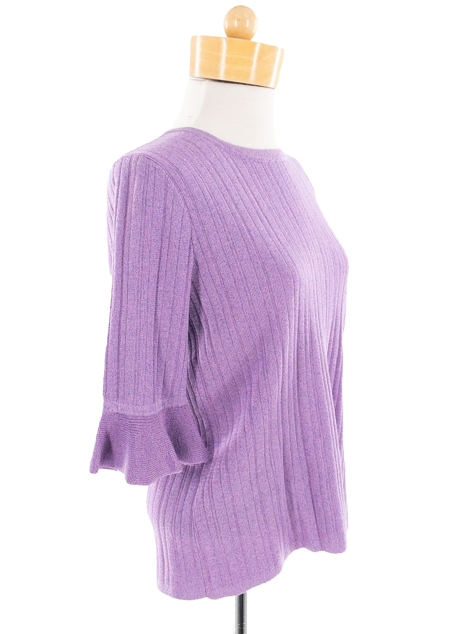 Chicos Lavender Ribbed Viscose Blend Size M Sweaters