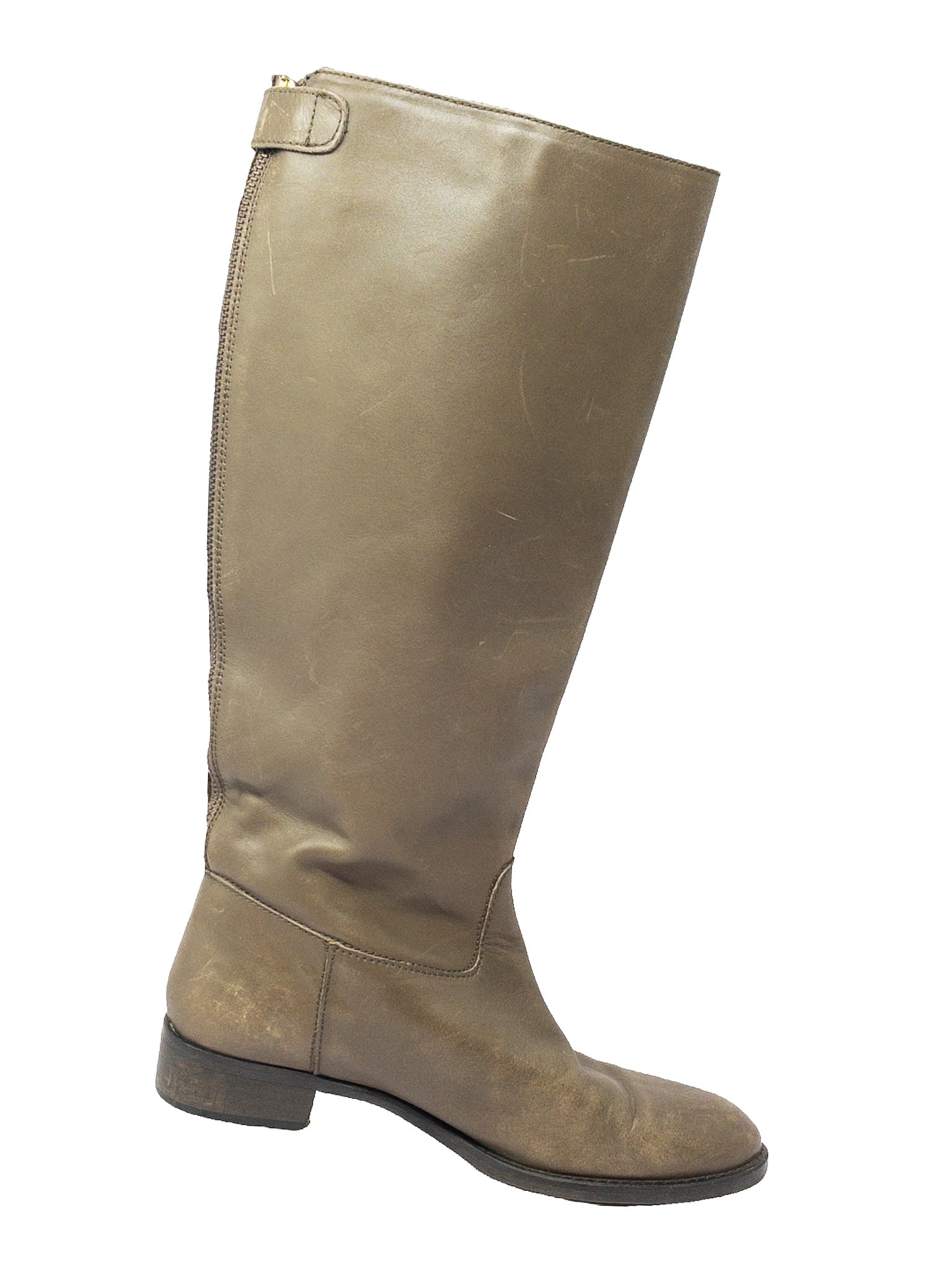 J Crew Brown Zip Leather 8 Boots