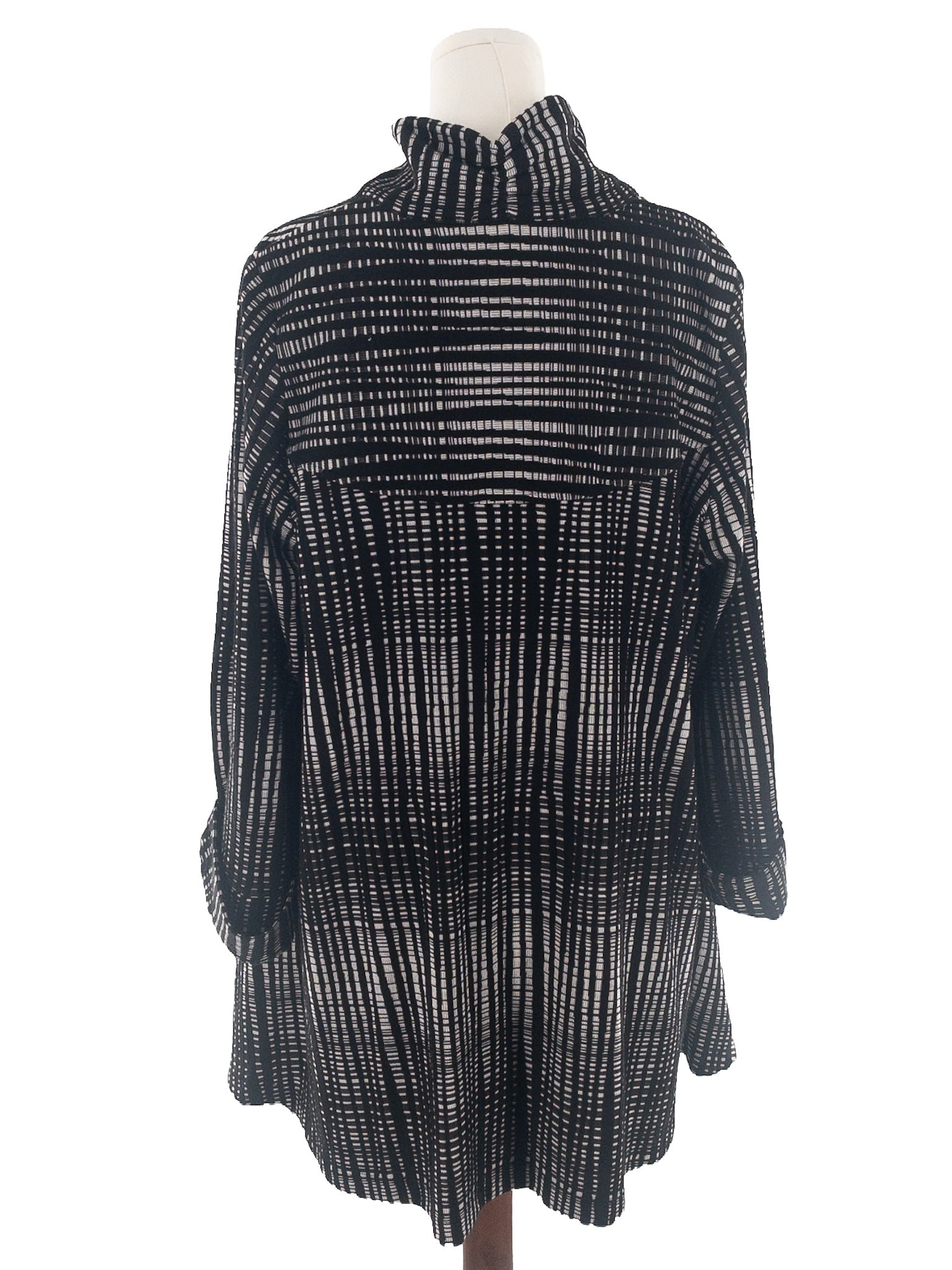 IC by Connie K Black White Print Polyester Blend Size L Blazer