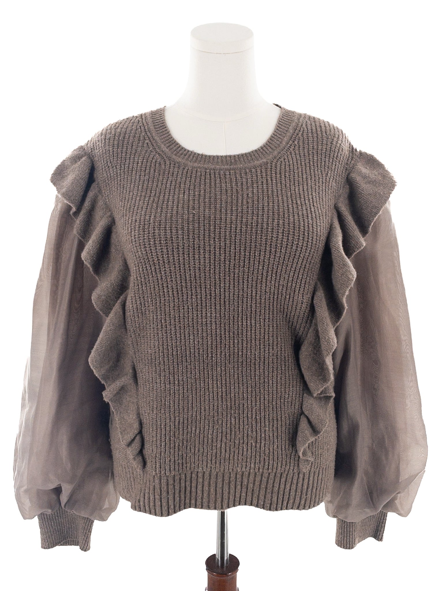 Design History Taupe Ribbed Polyester Size XL Sweaters