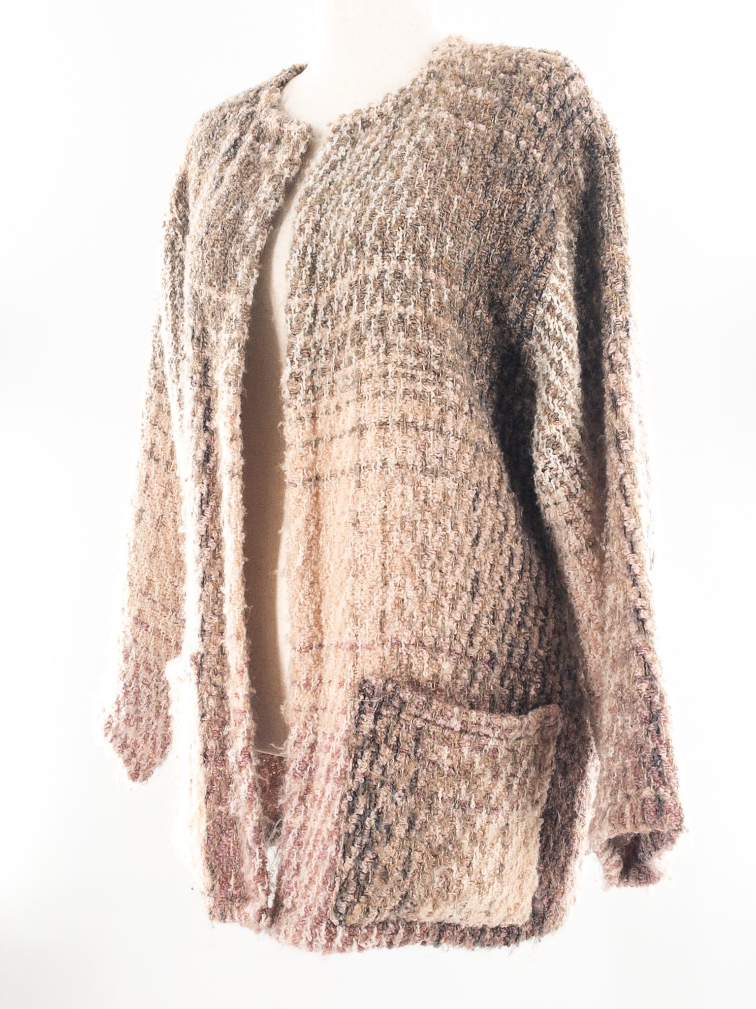 Weave O'the Irish Taupe Marled Wool Blend Size XL Cardigan