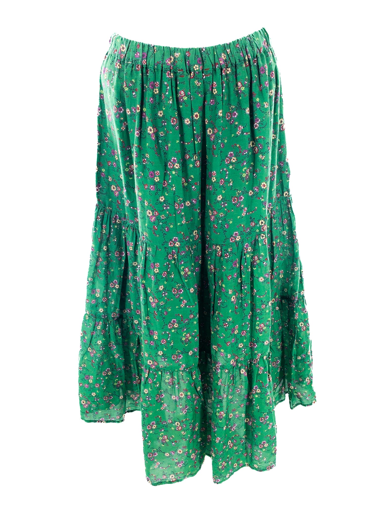 Xirena Green Multi Floral Silk Blend Size S Skirt