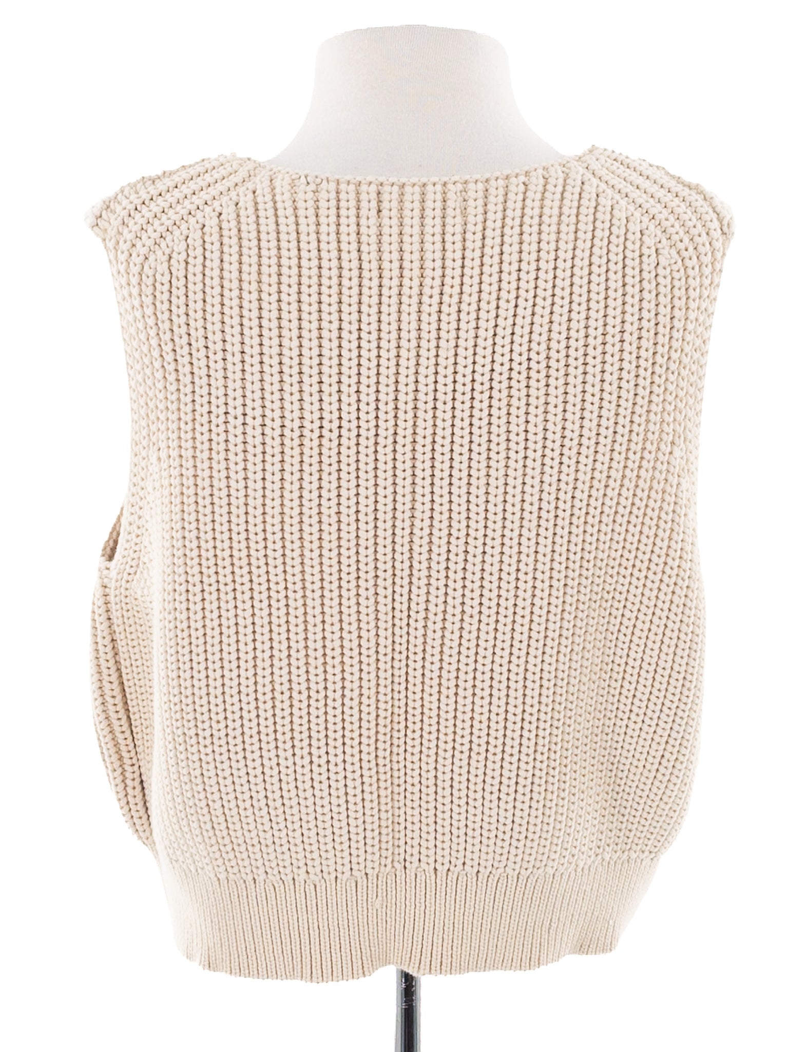 Topshop Ivory Ribbed Cotton Blend Size S Cardigan