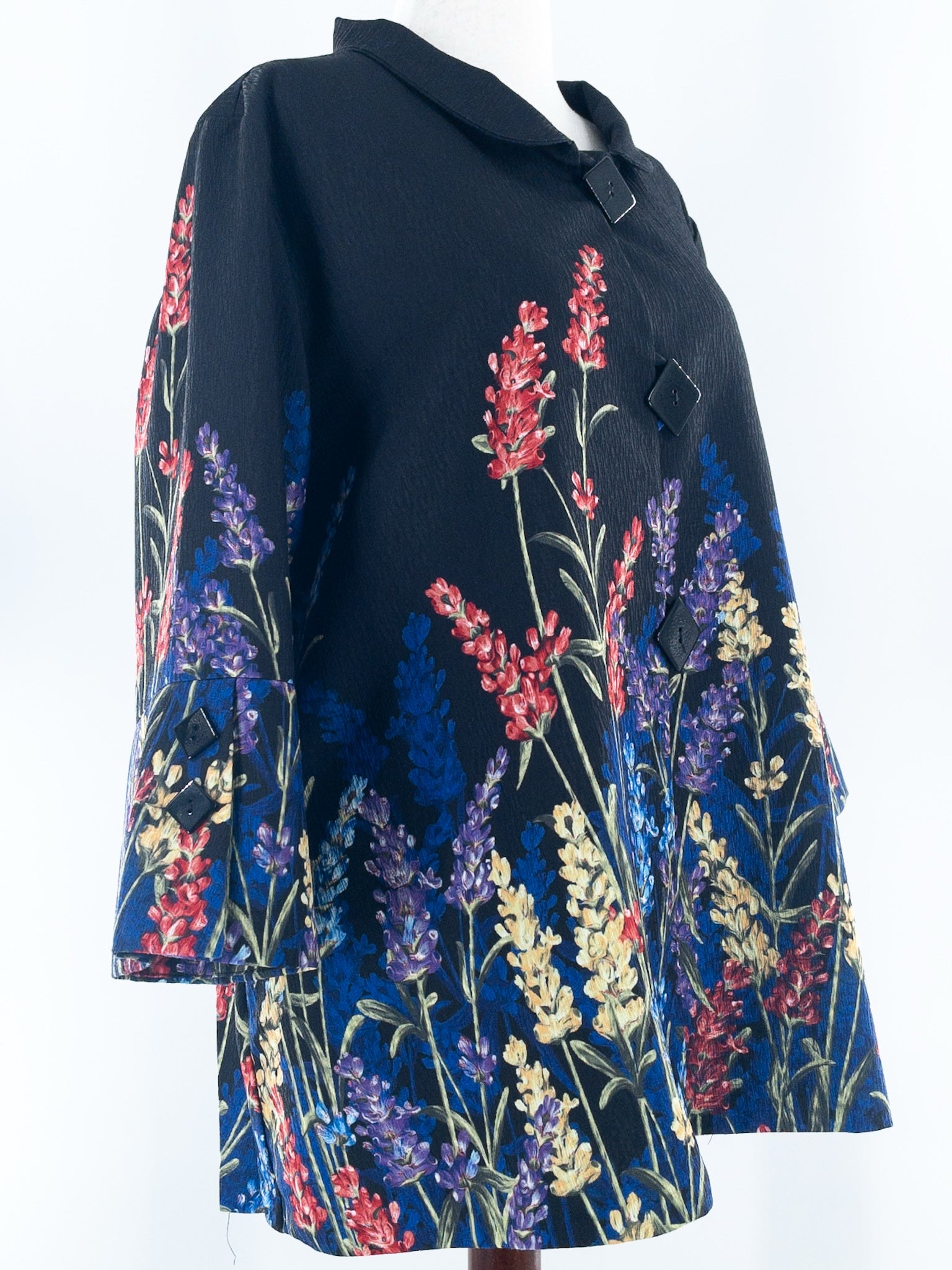 IC by Connie K Black Multi Floral Size 3X Blazer