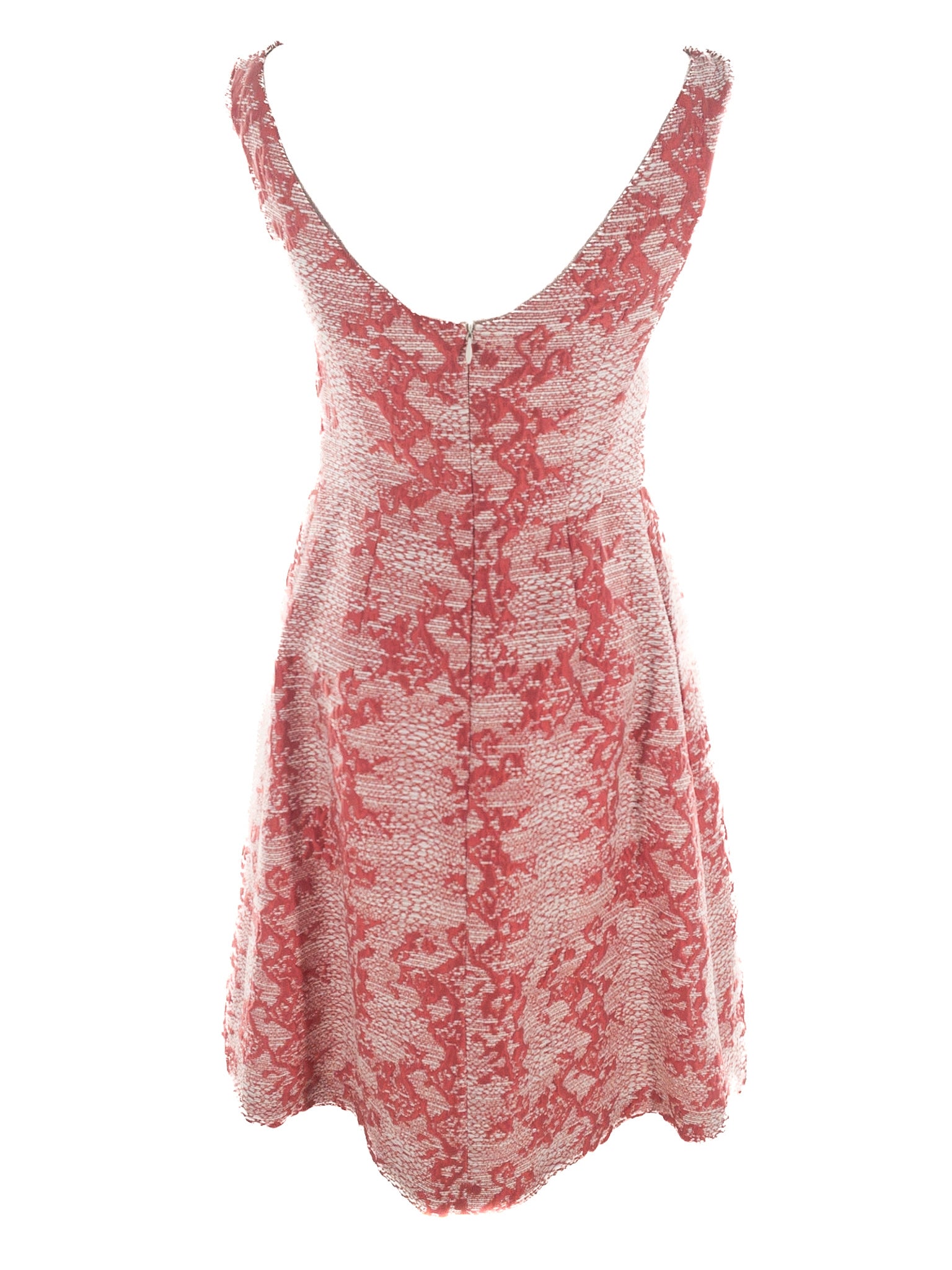 Georgette Coral Cream Texture Polyester Blend Sleeveless Size 8 Dress