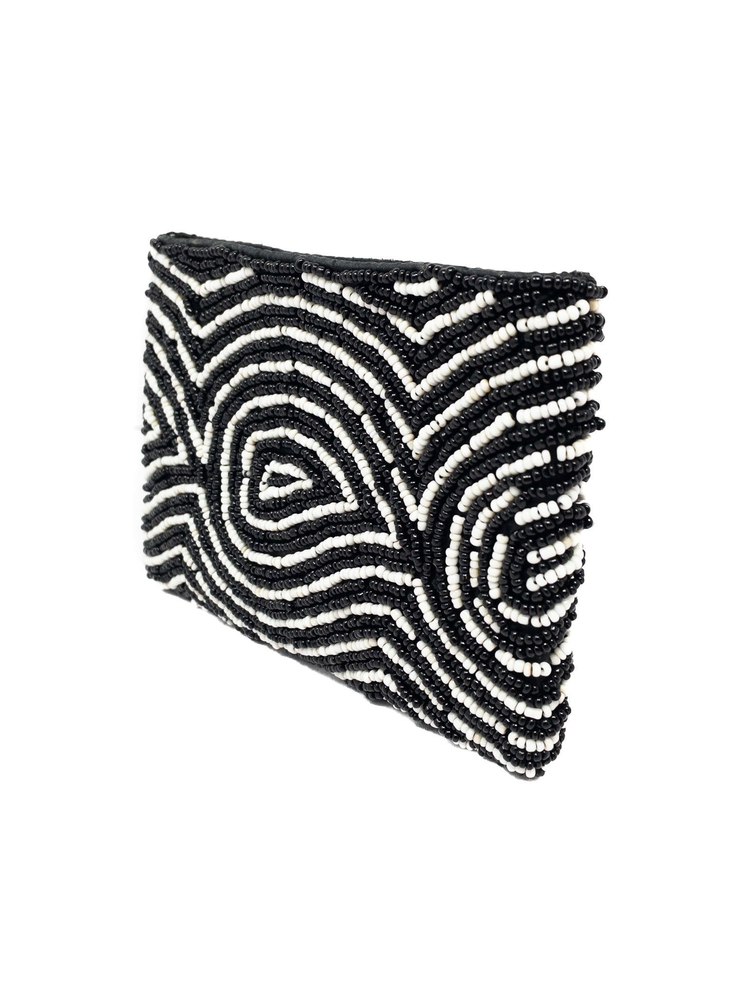 Black White Beaded Purse