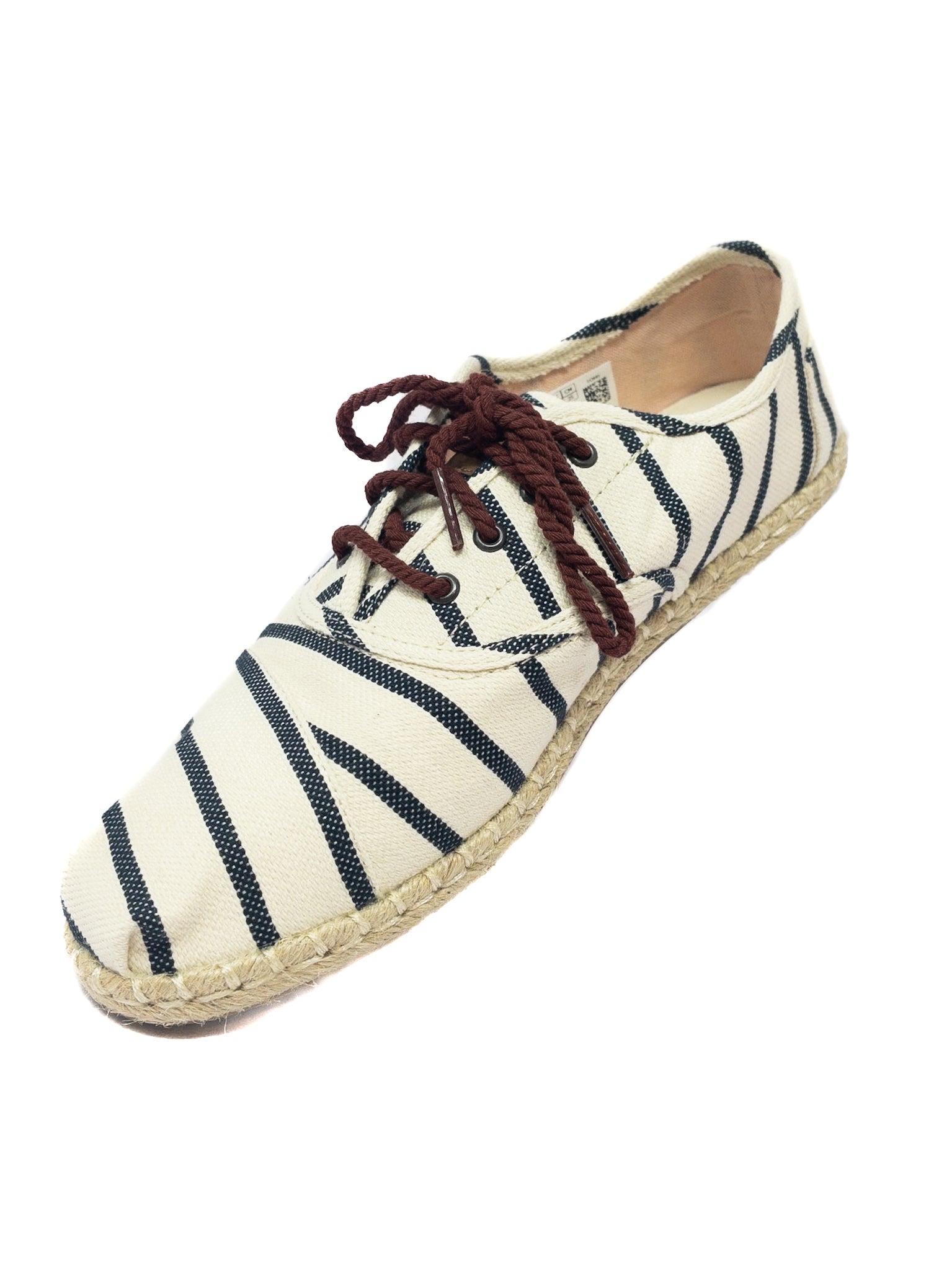 Toms Cream Navy Stripe Fabric 8 Sneakers