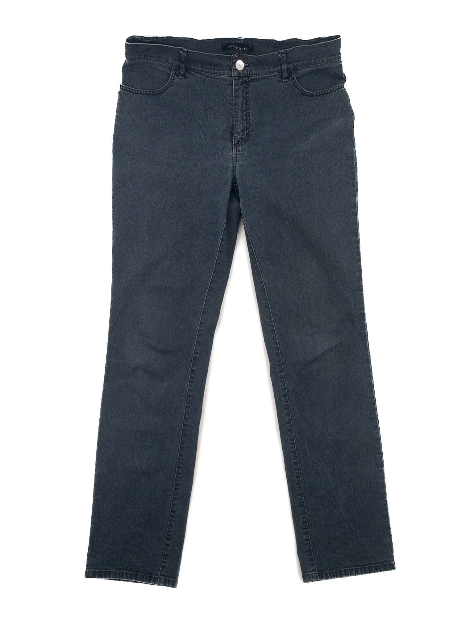 Lafayette 148 Ink Washed Cotton Blend Straight Size 8 Jeans