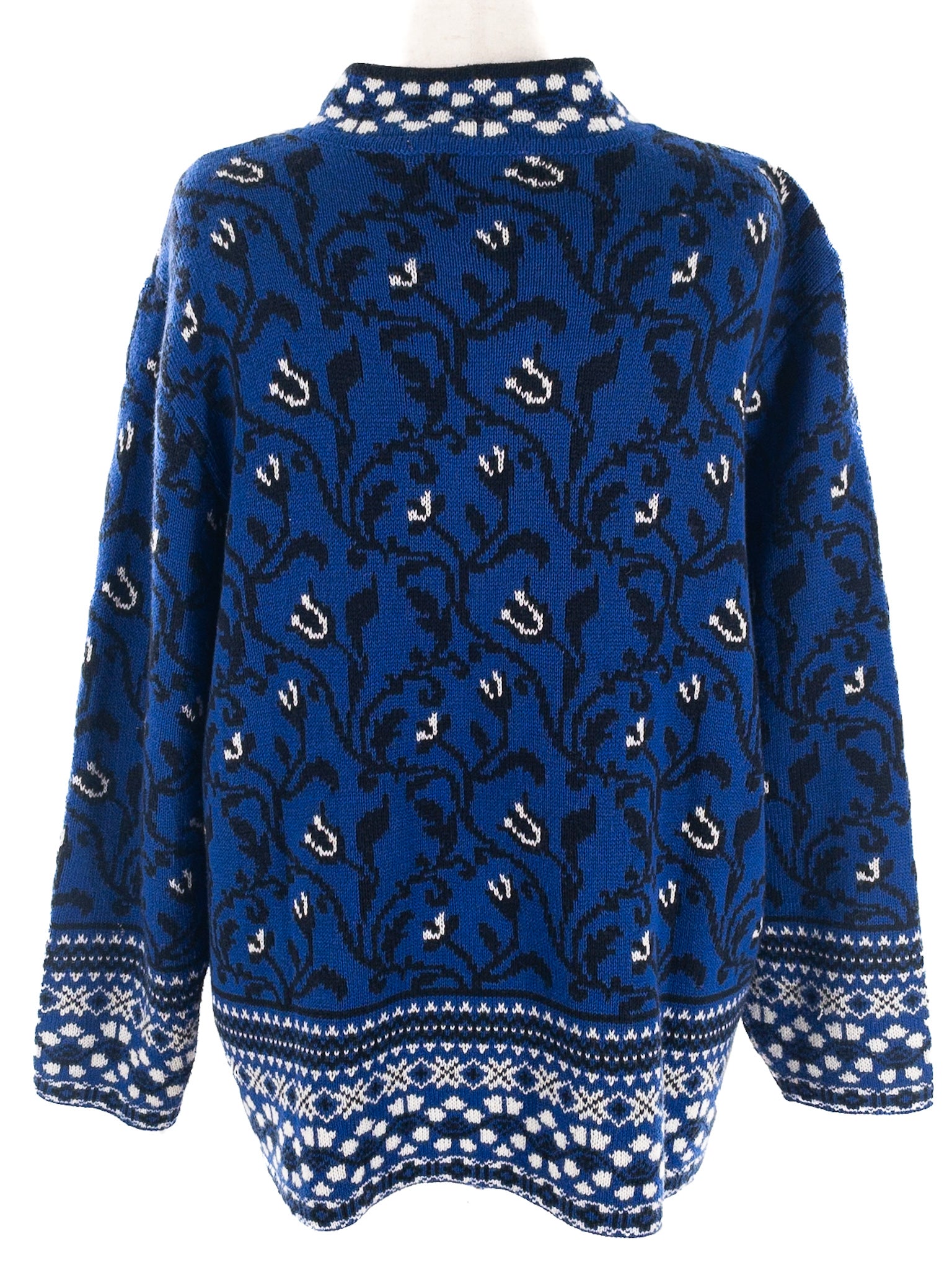 Appleseeds Blue Black Fair Isle Acrylic Blend Size 3X Cardigan