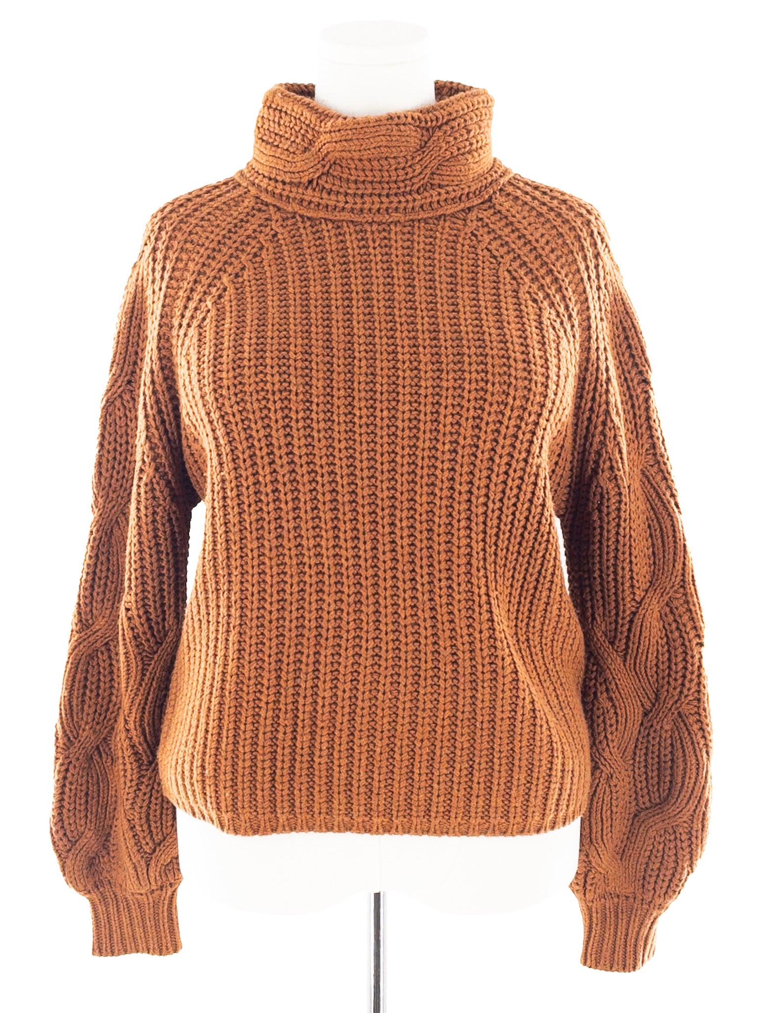 Wrap Burnt Orange Chunky Merino Wool Size L Sweaters