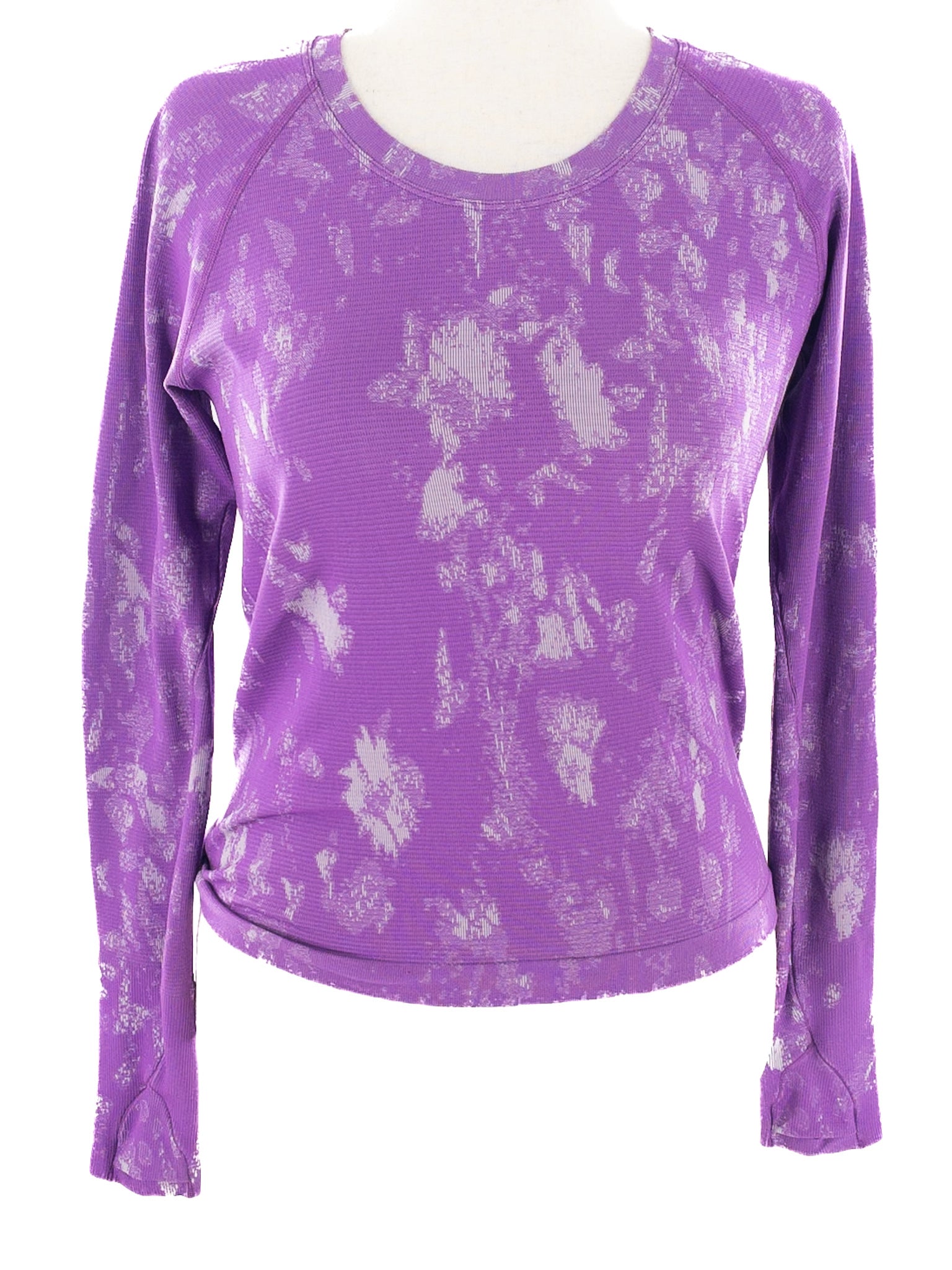 Lululemon Purple Gray Print Nylon Blend Size 10 T Shirts/Active
