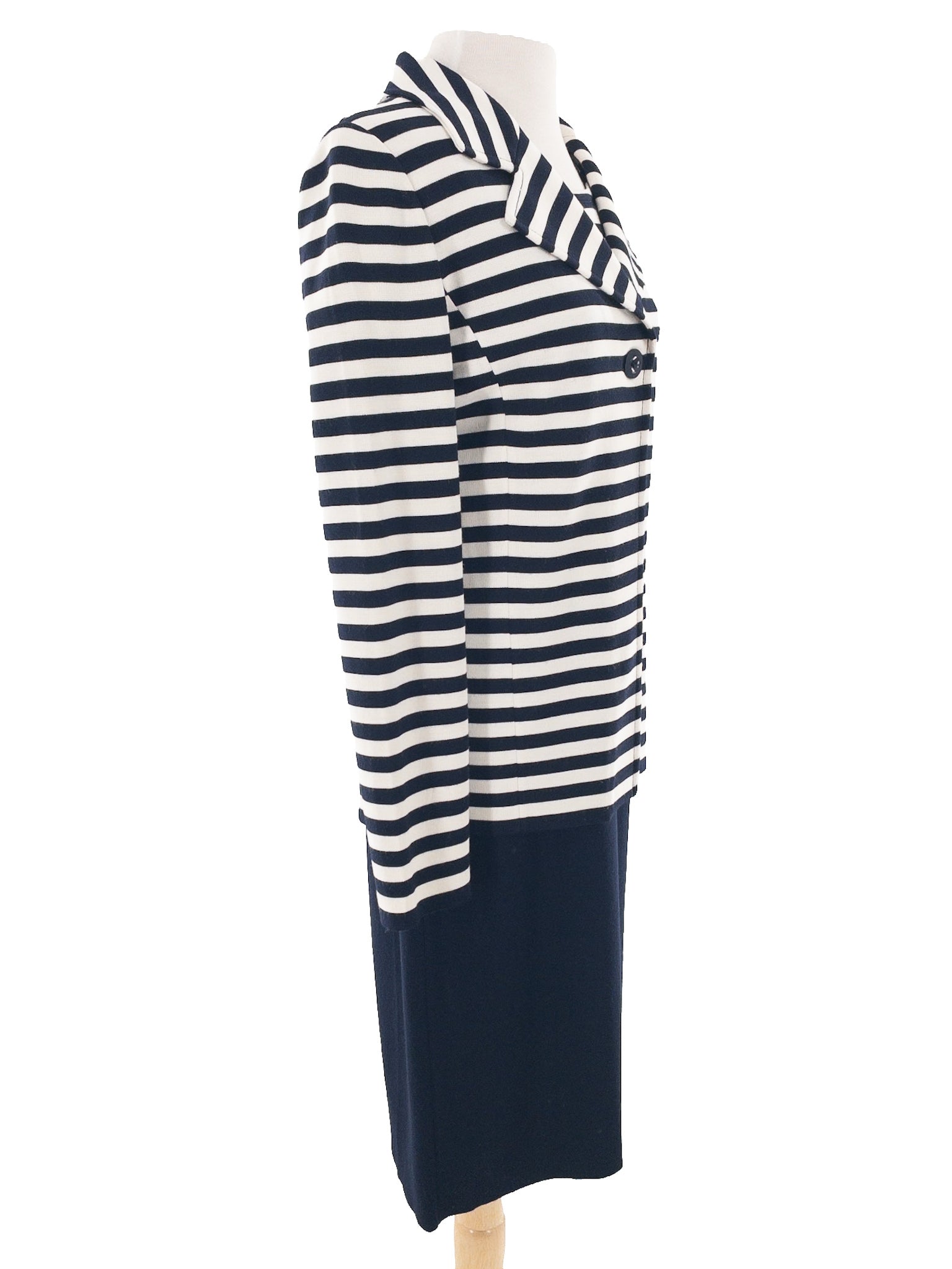 St. John Black Ivory Stripe Knit Tank Size 6 2 PC Dress