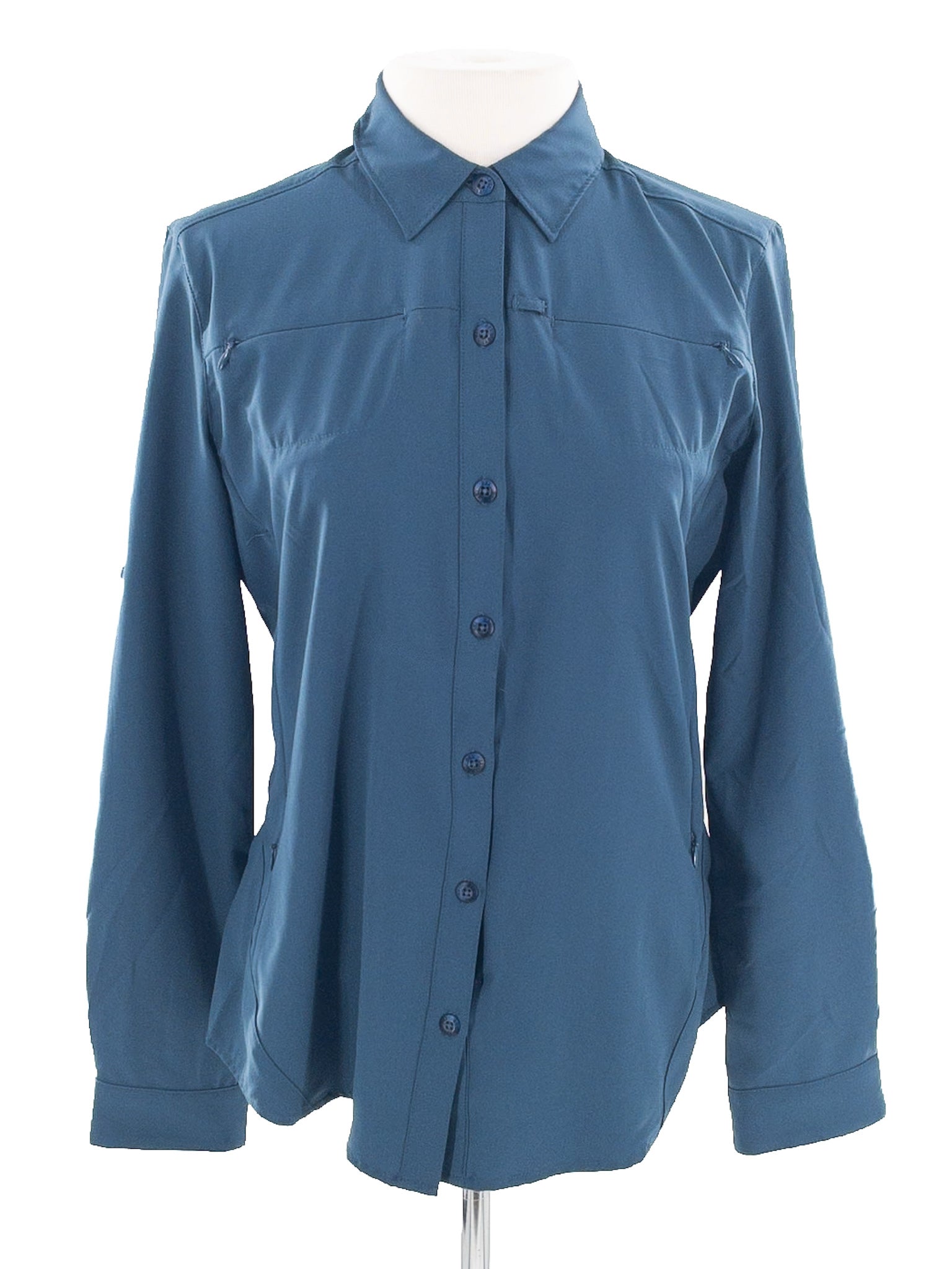 REI Teal Polyester Long Sleeve Size S Blouse