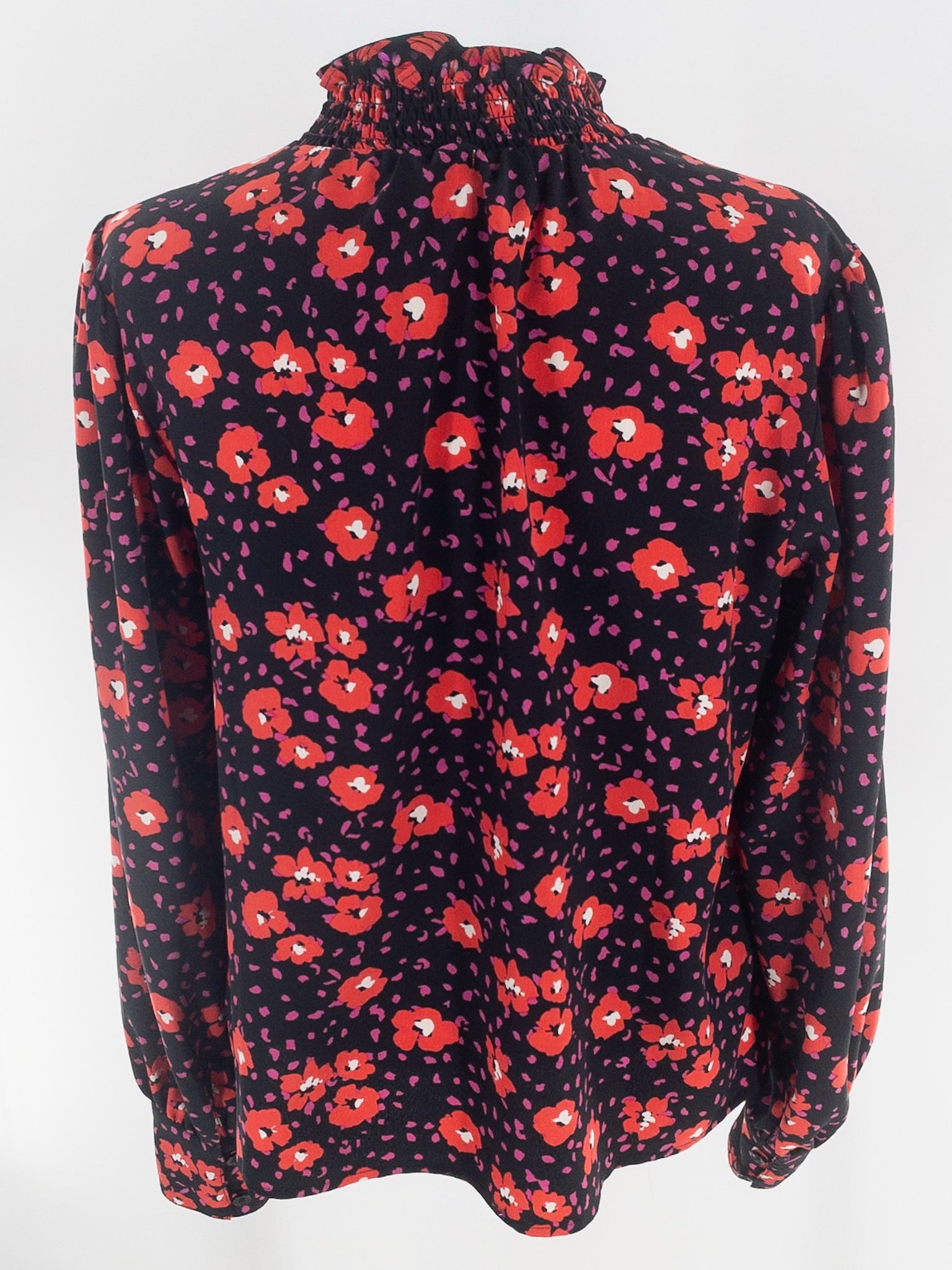 Sanctuary Black Coral Floral Polyester Long Sleeve Size XS Blouse