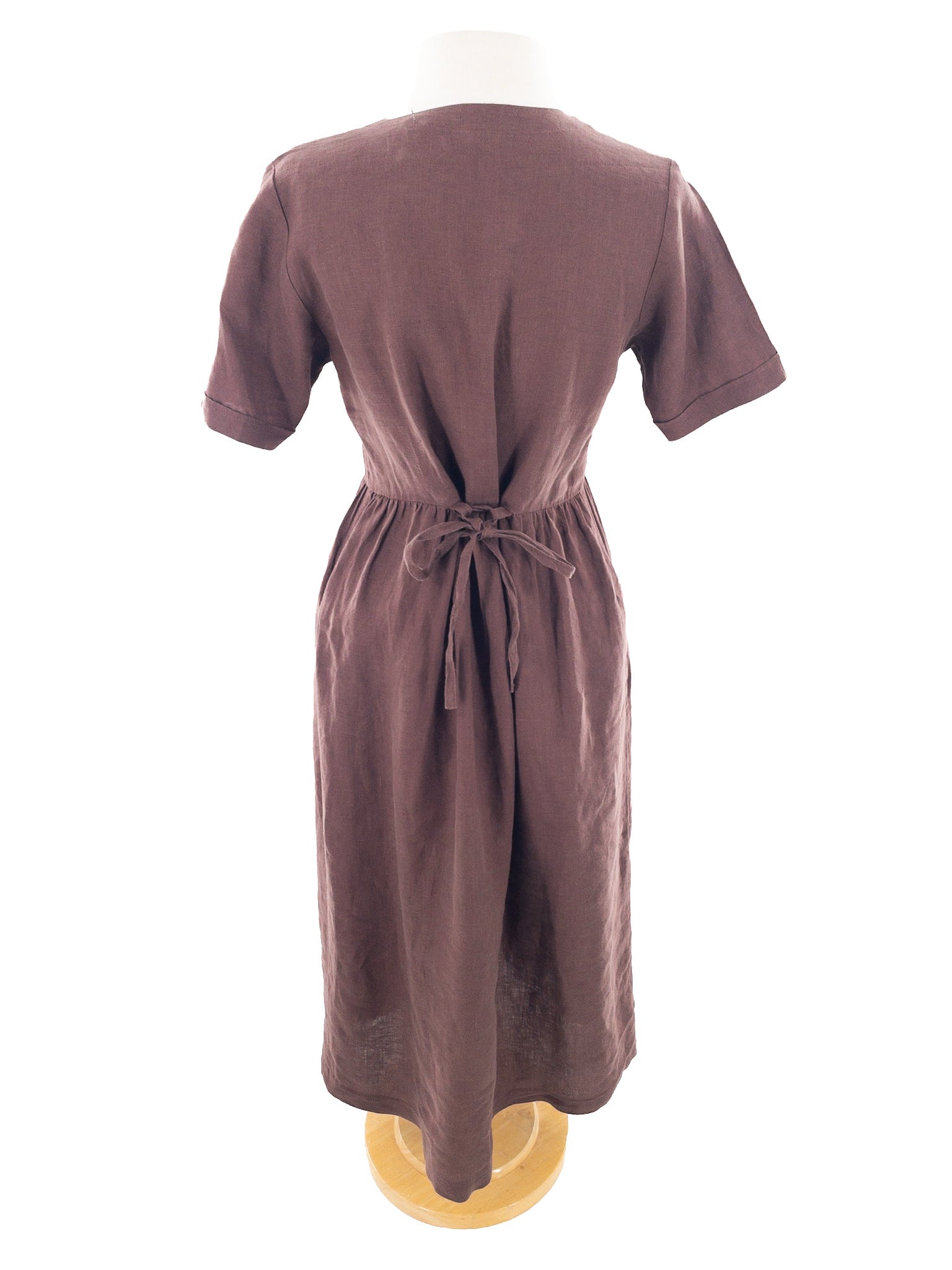 Pyne & Smith Brown Linen Short Sleeve Size XS Dress
