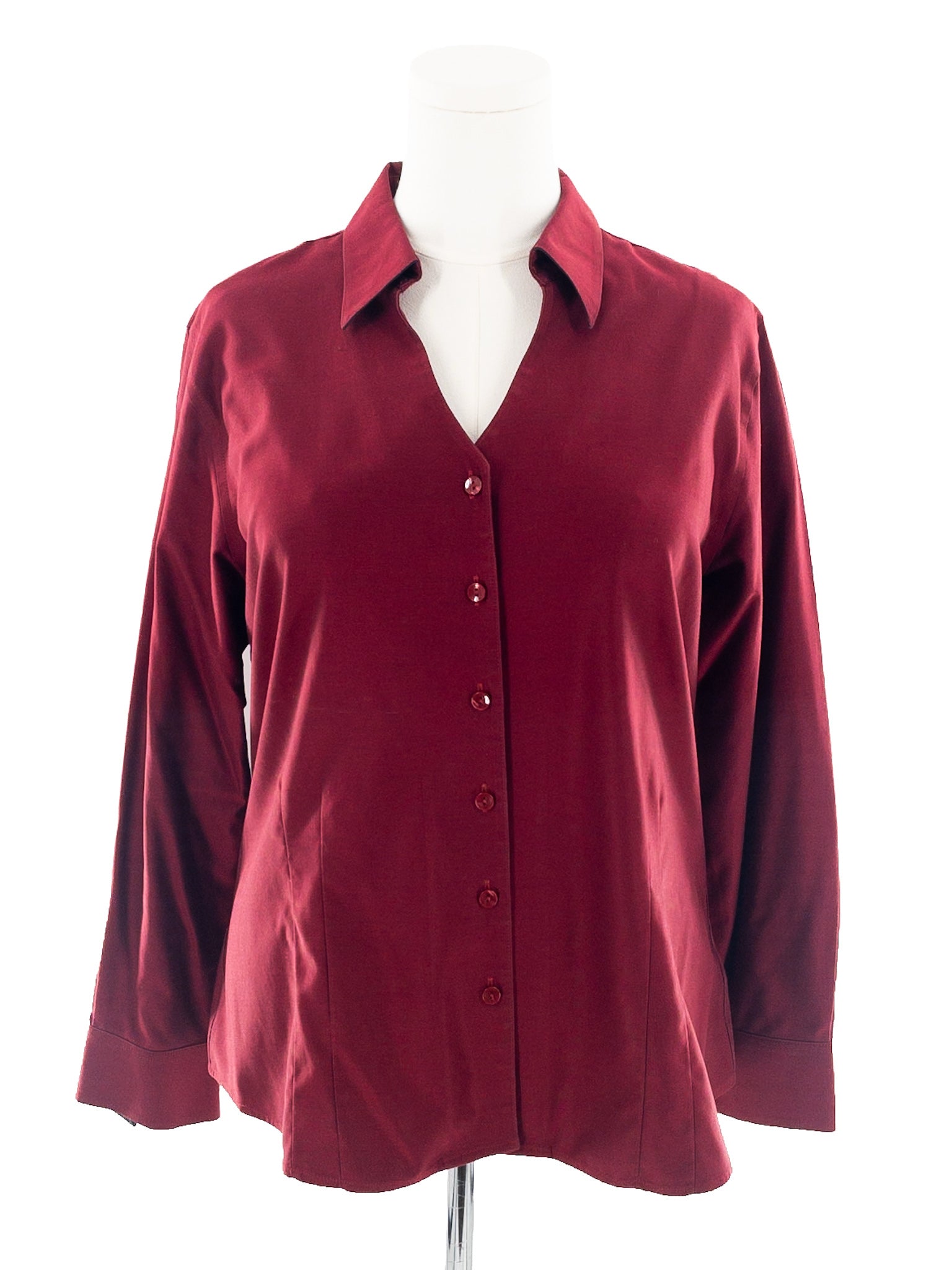 Coldwater Creek Red Cotton Long Sleeve Size 14/16 Blouse
