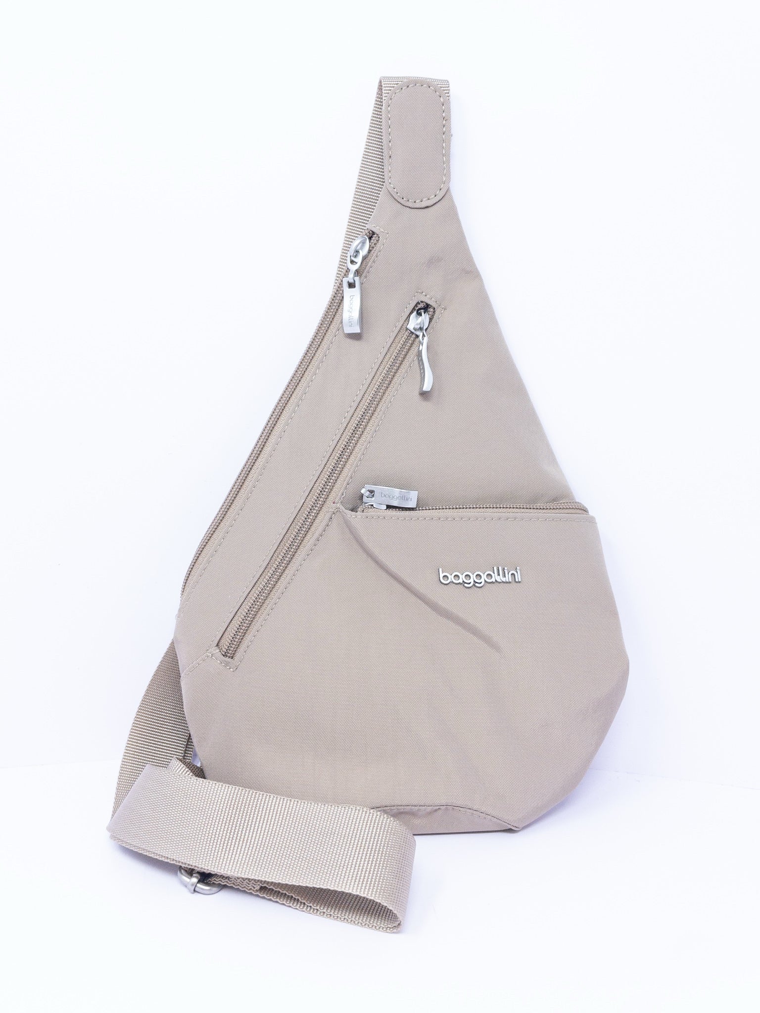 Baggallini Tan Zip Nylon Blend Purse