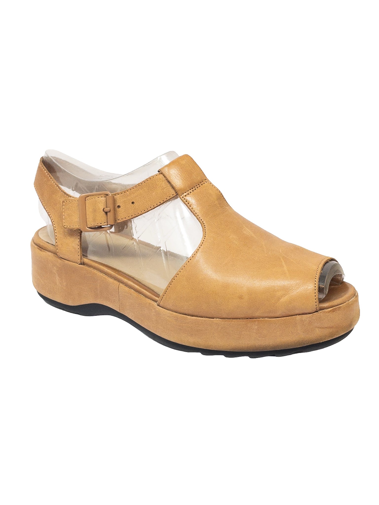 Camper Toffee Buckle Leather 8 Sandals
