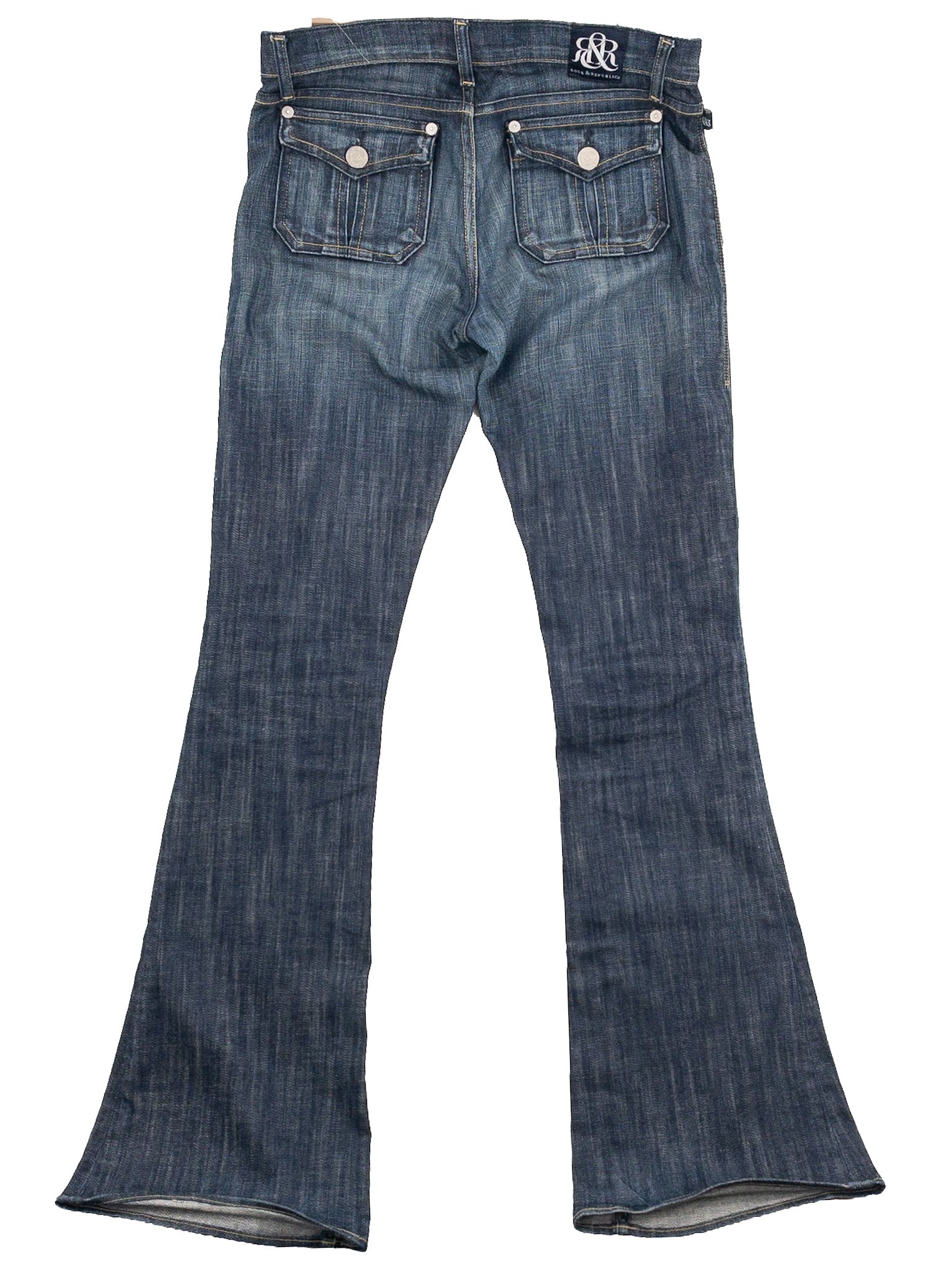 Rock & Republic Indigo Washed Cotton Flare Size 6 Jeans