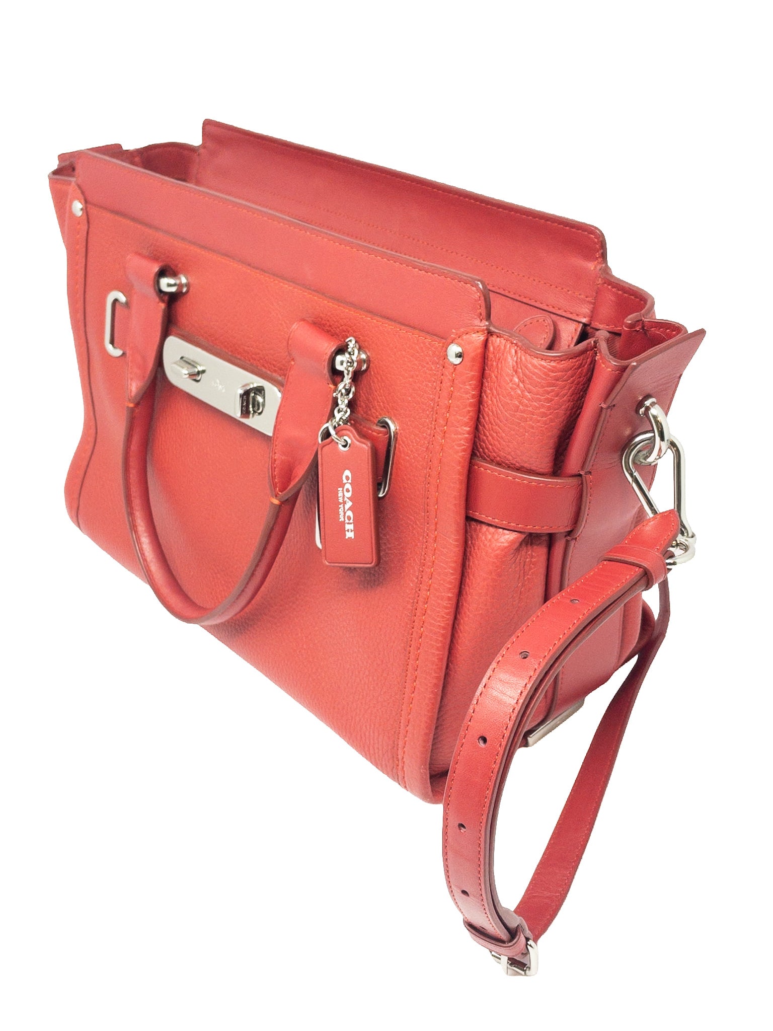 Coach Red Pebble Leather Purse