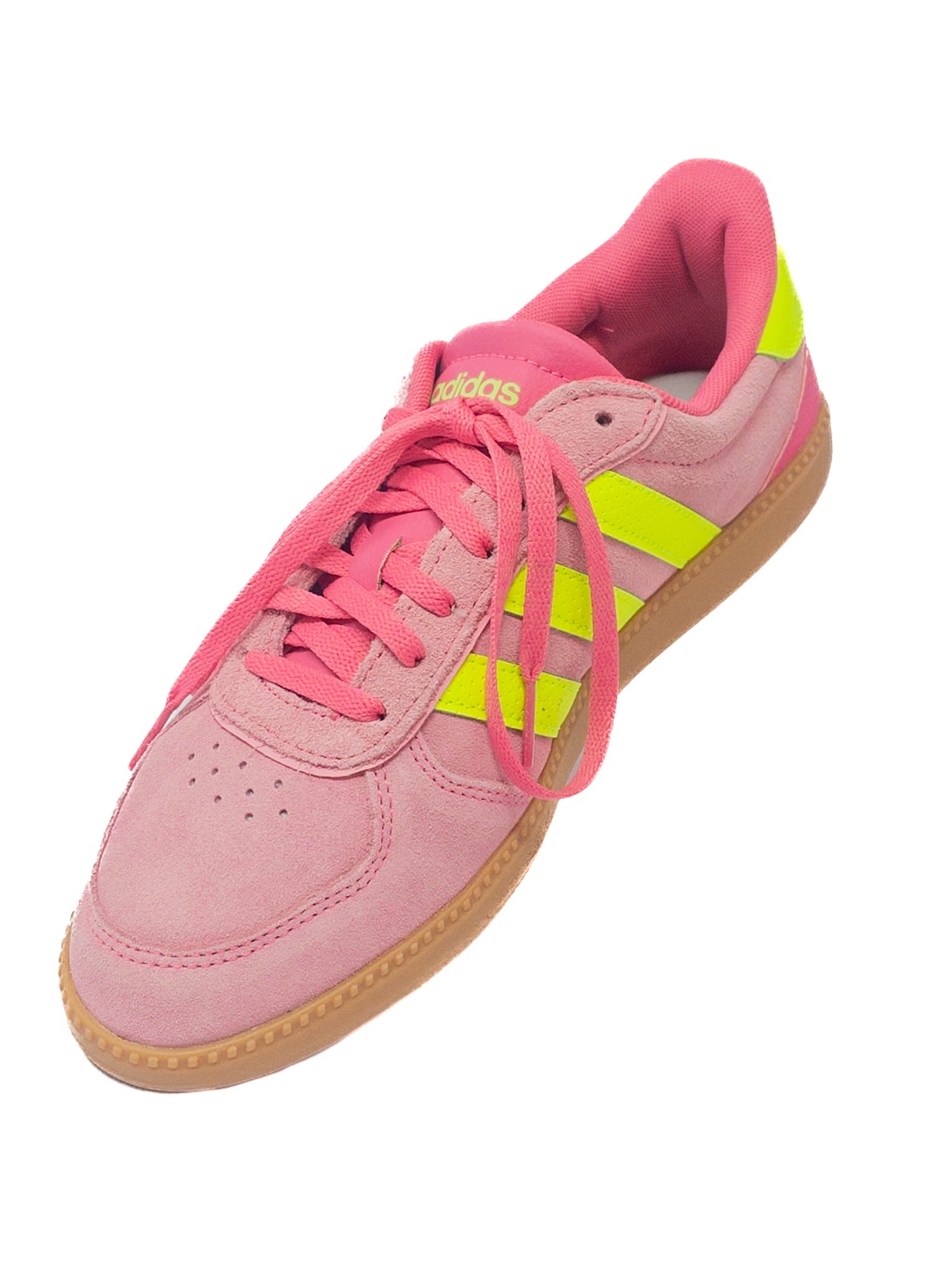 Adidas Pink Neon Stripe Suede 8 Sneakers