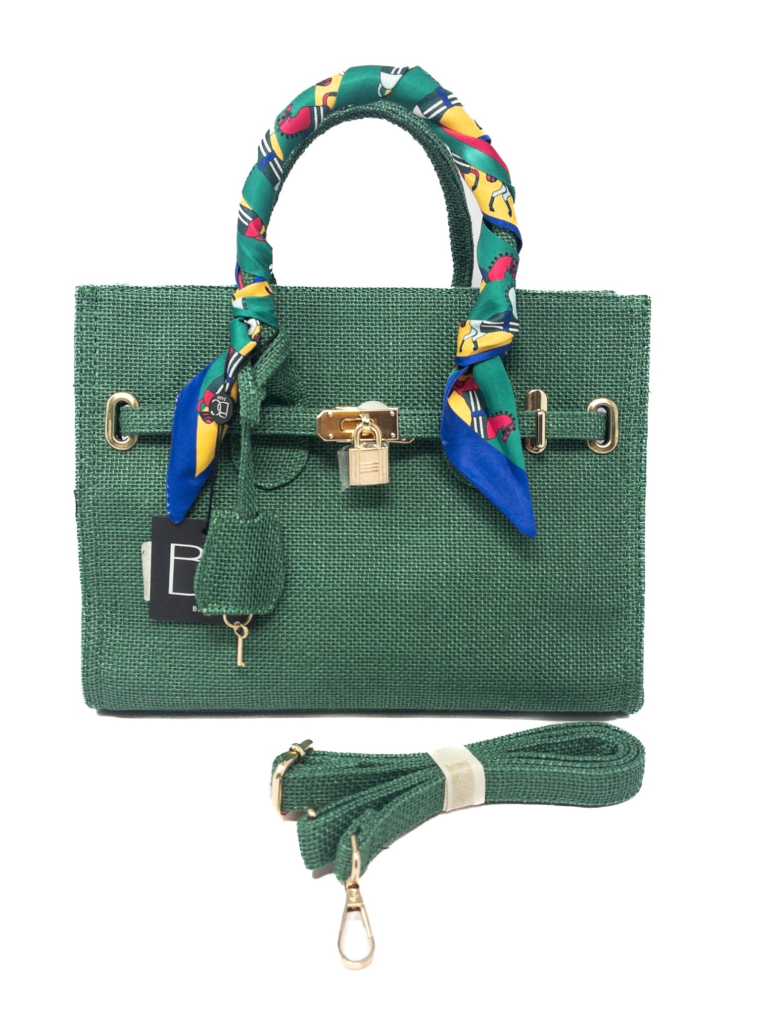 BC Bags Green Woven Fabric Purse