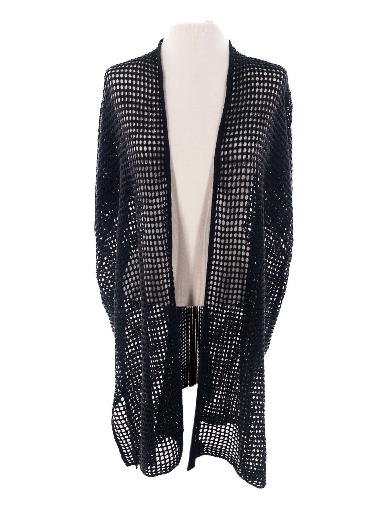 Eileen Fisher Black Crochet Linen Size S/M Cardigan