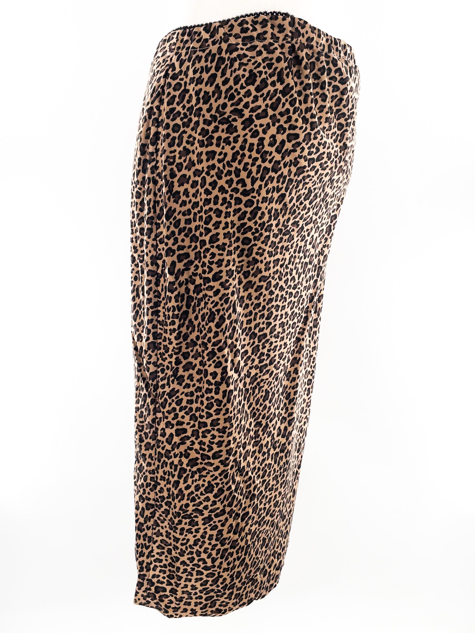 Isabel Black Brown Cheetah Print Polyester Blend Size M Skirt