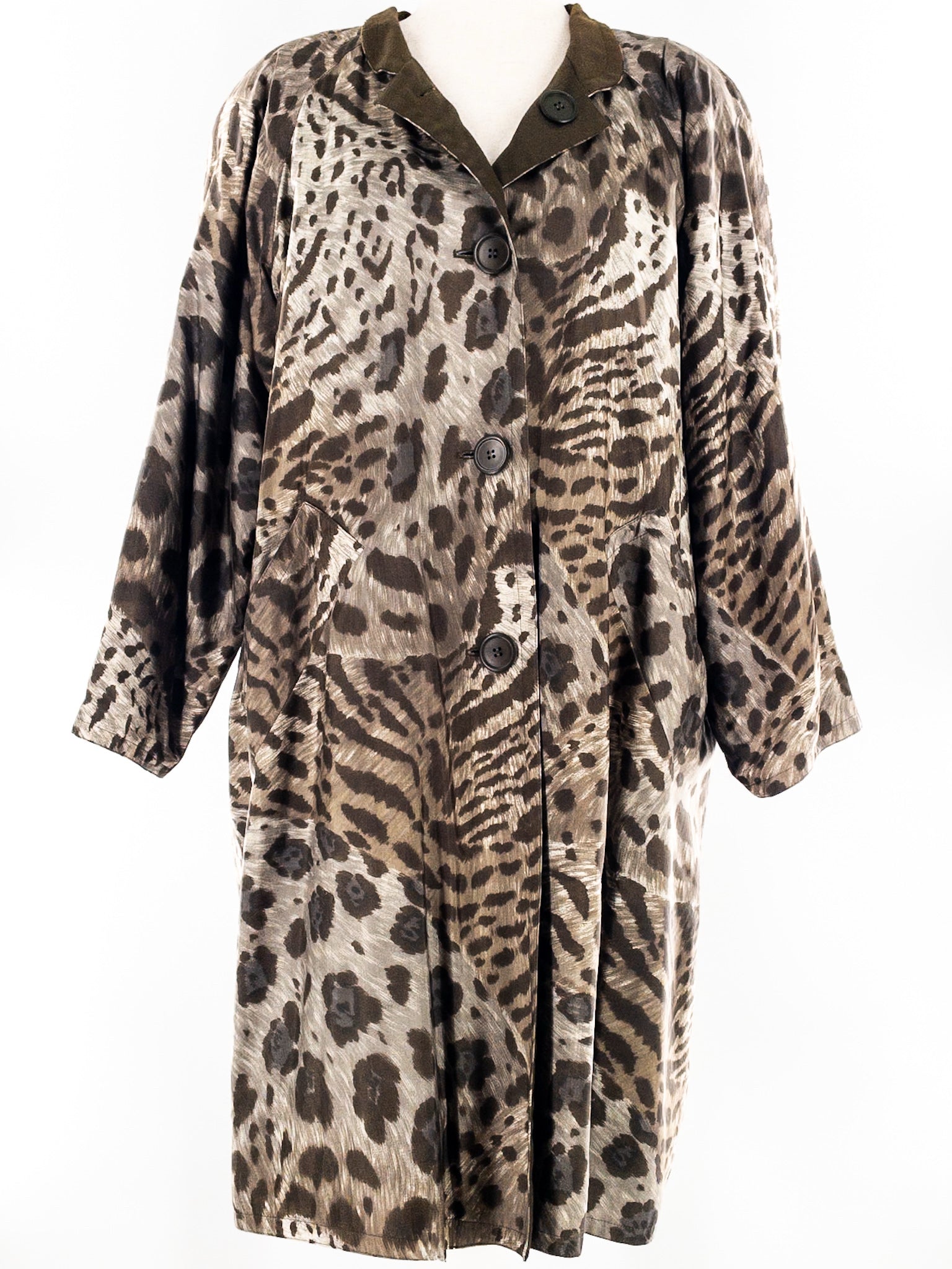 Givenchy Sage Animal Print Silk Size M/L Coat