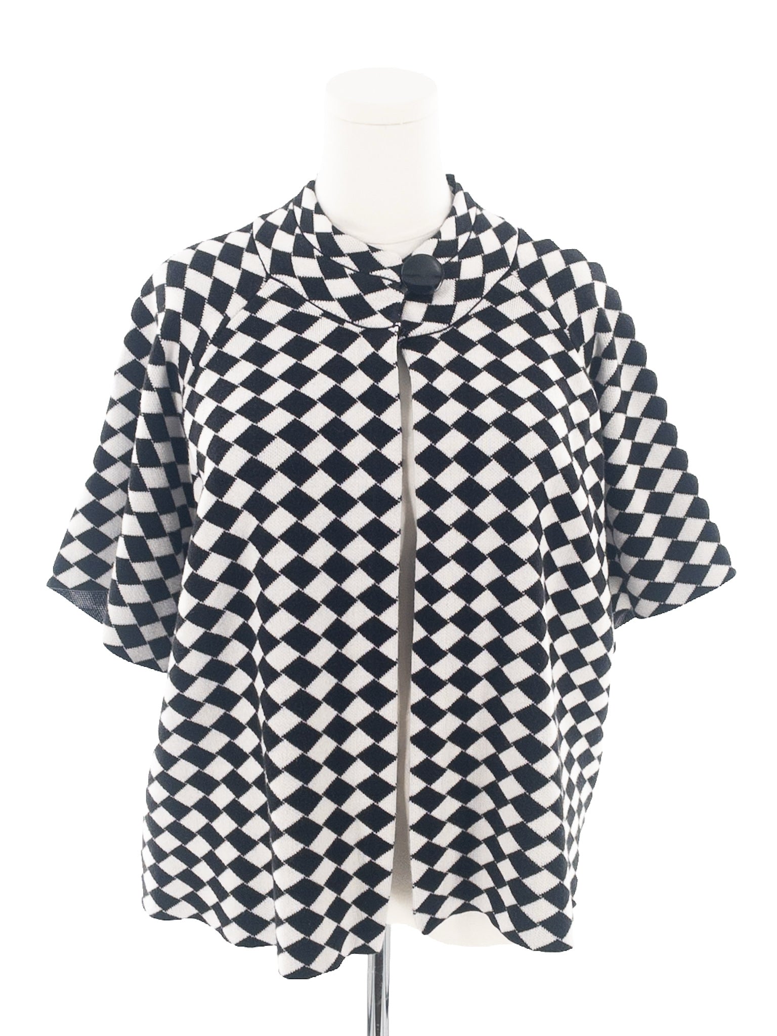 Dressbarn Black White Diamonds Cotton Size 18/20 Cardigan