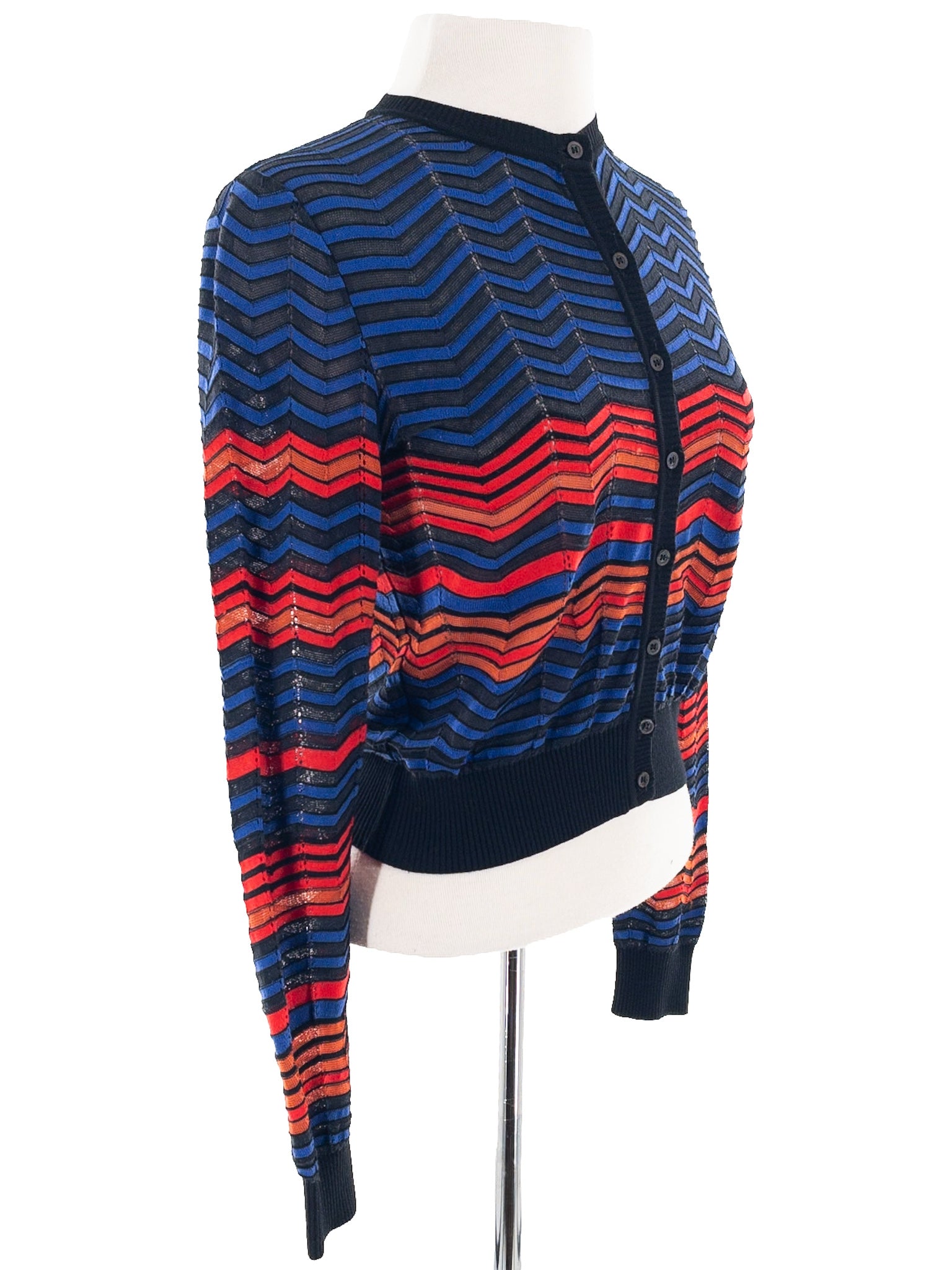 Missoni Blue Poppy Stripe Size XS Cardigan