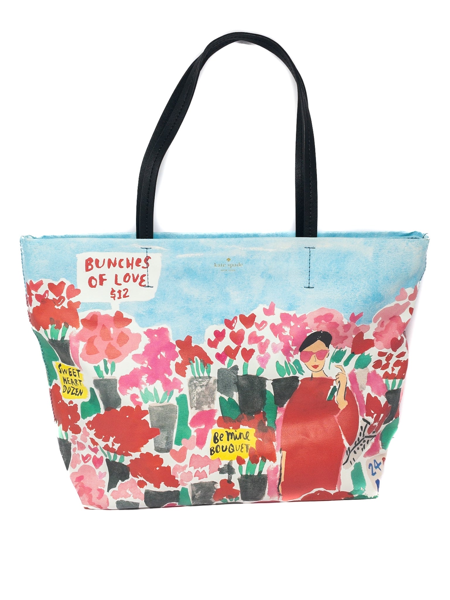 Kate Spade Multi-Color Print Mixed Media Tote