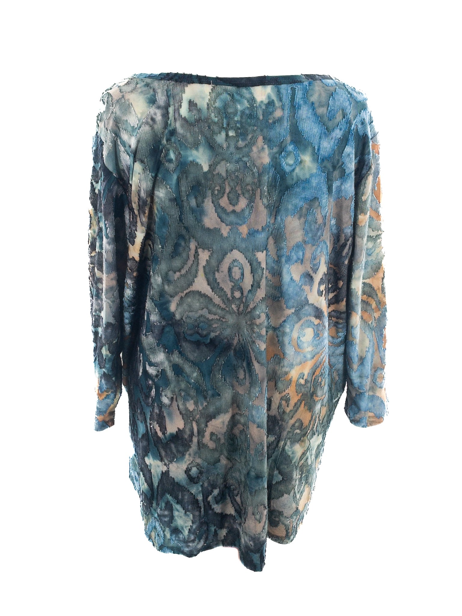 Karen Kane Aqua Amber Texture Polyester Long Sleeve Size 3X T Shirt