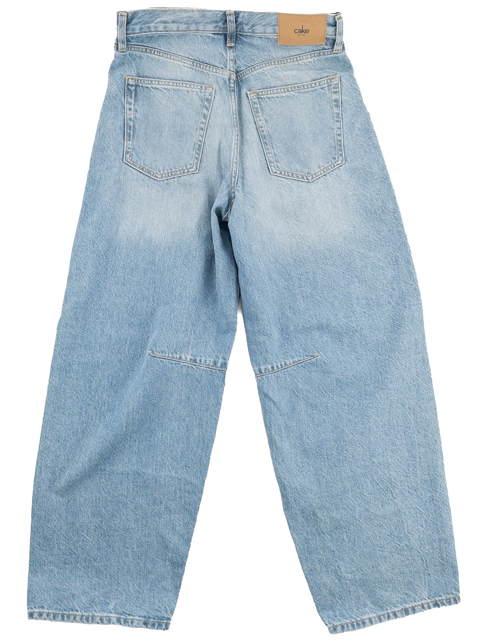 Cake Blue Washed Cotton Blend Barrel Size 4 Jeans