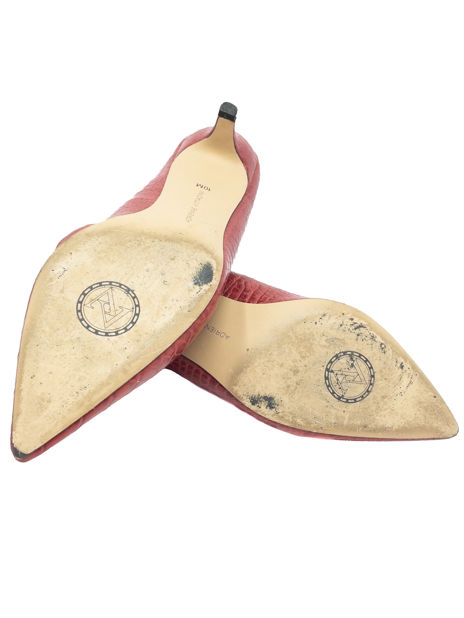 Adrienne Vittadini Red Croc Embossed Leather 10 Pumps