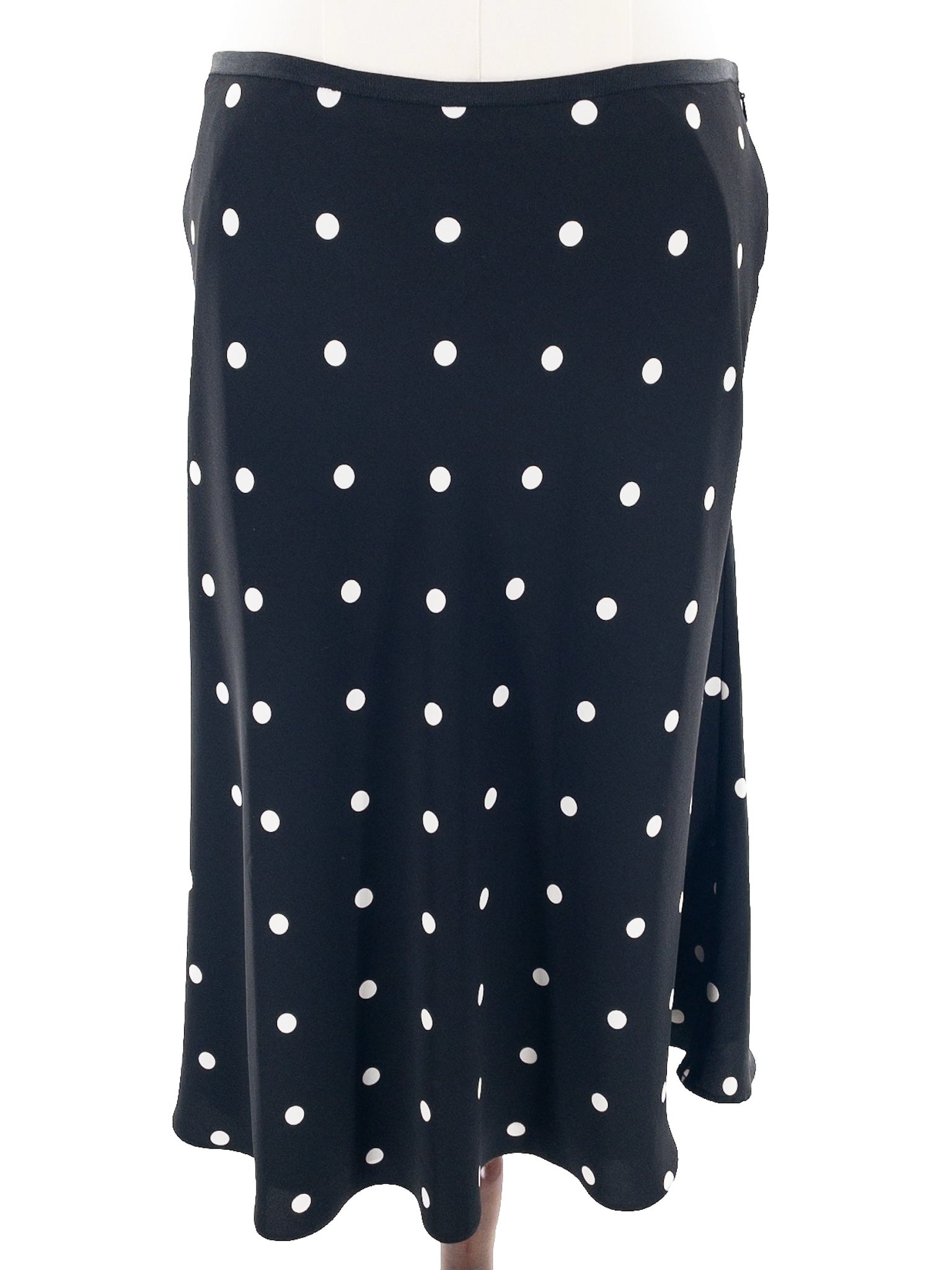 Ann Taylor Black White Dots Polyester Size 14 Skirt