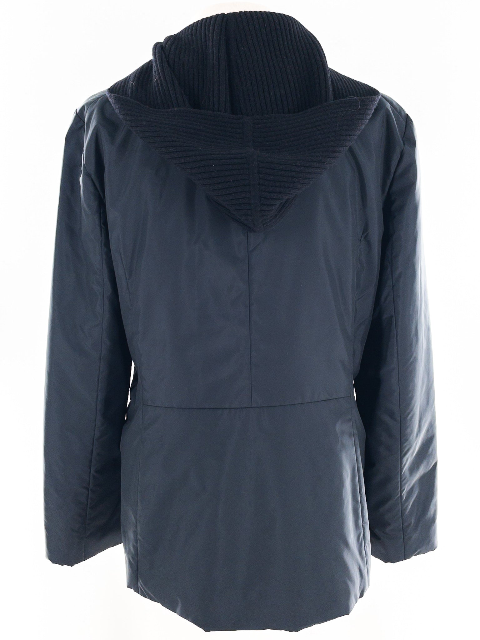 Lafayette 148 Navy Hooded Polyester Size M Jacket